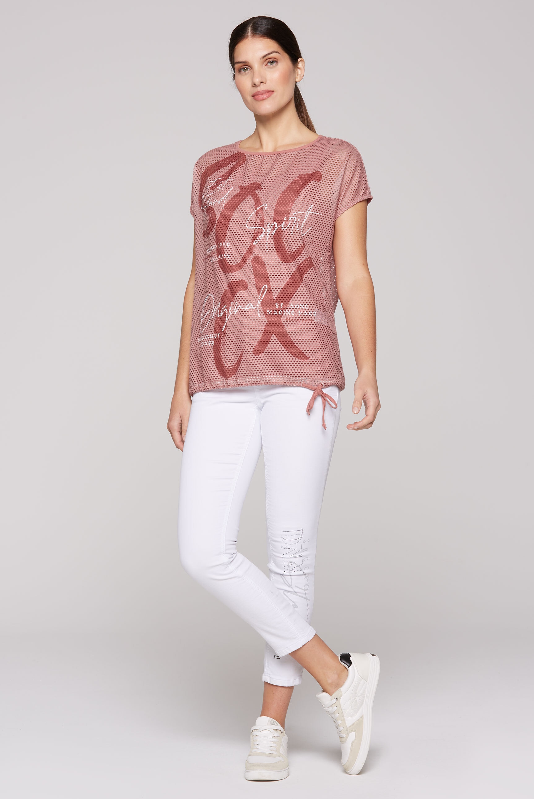 SOCCX 2-in-1-Shirt, mit Bindeband am Saum