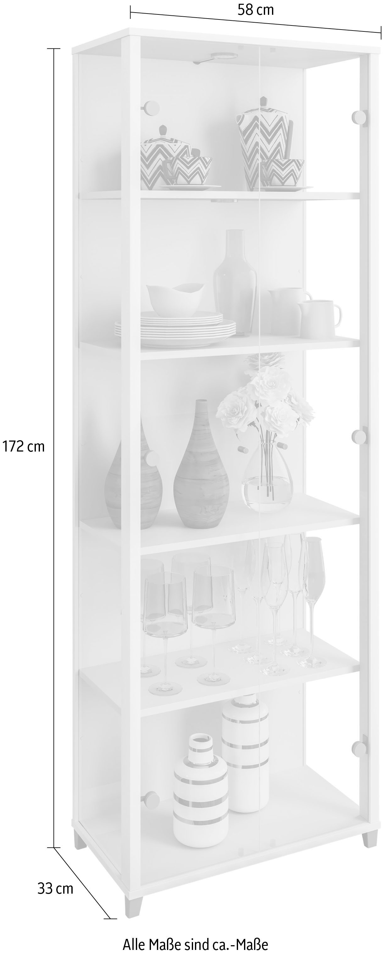 fif möbel Vitrine »OPTIMA«, Standvitrine, Vitrinenschrank, Glasvitrine, Sammlervitrine