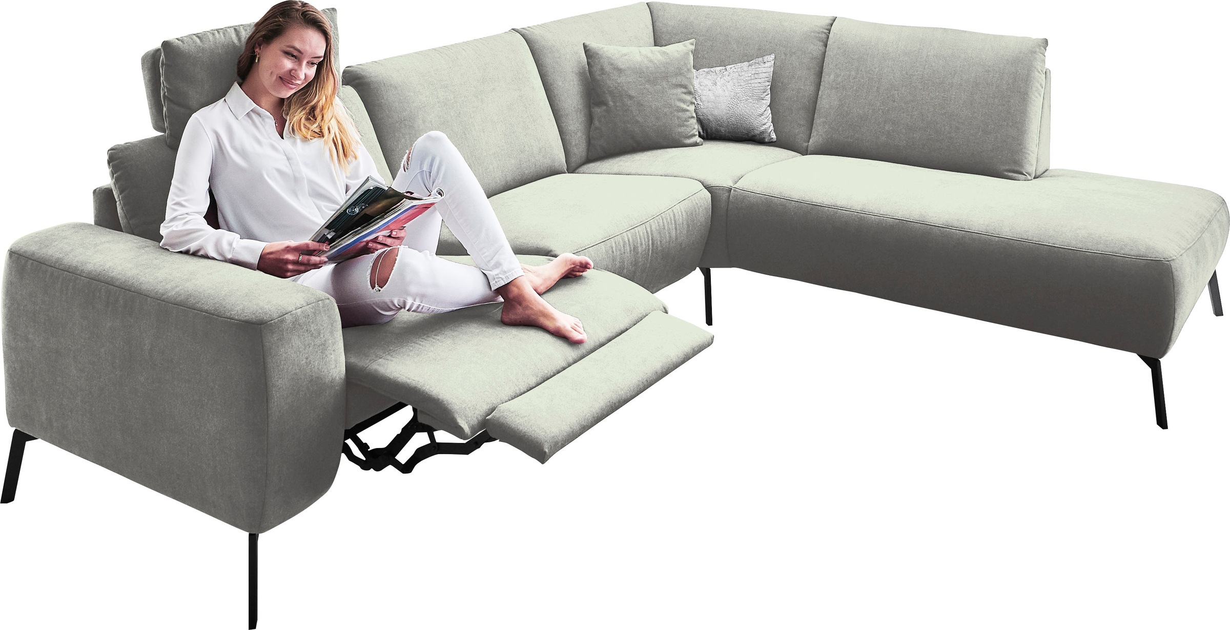 Thumbnail - Home affaire Ecksofa "Bellini L-Form" incl. motorischer Relaxfunktio, wahlweise Easy Care-Bezug