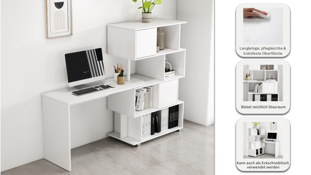 OTTO home Schreibtisch »Inovo« Set,  als Eckschreibtisch oder Schreibtisch nutzbar, viel Stauraum