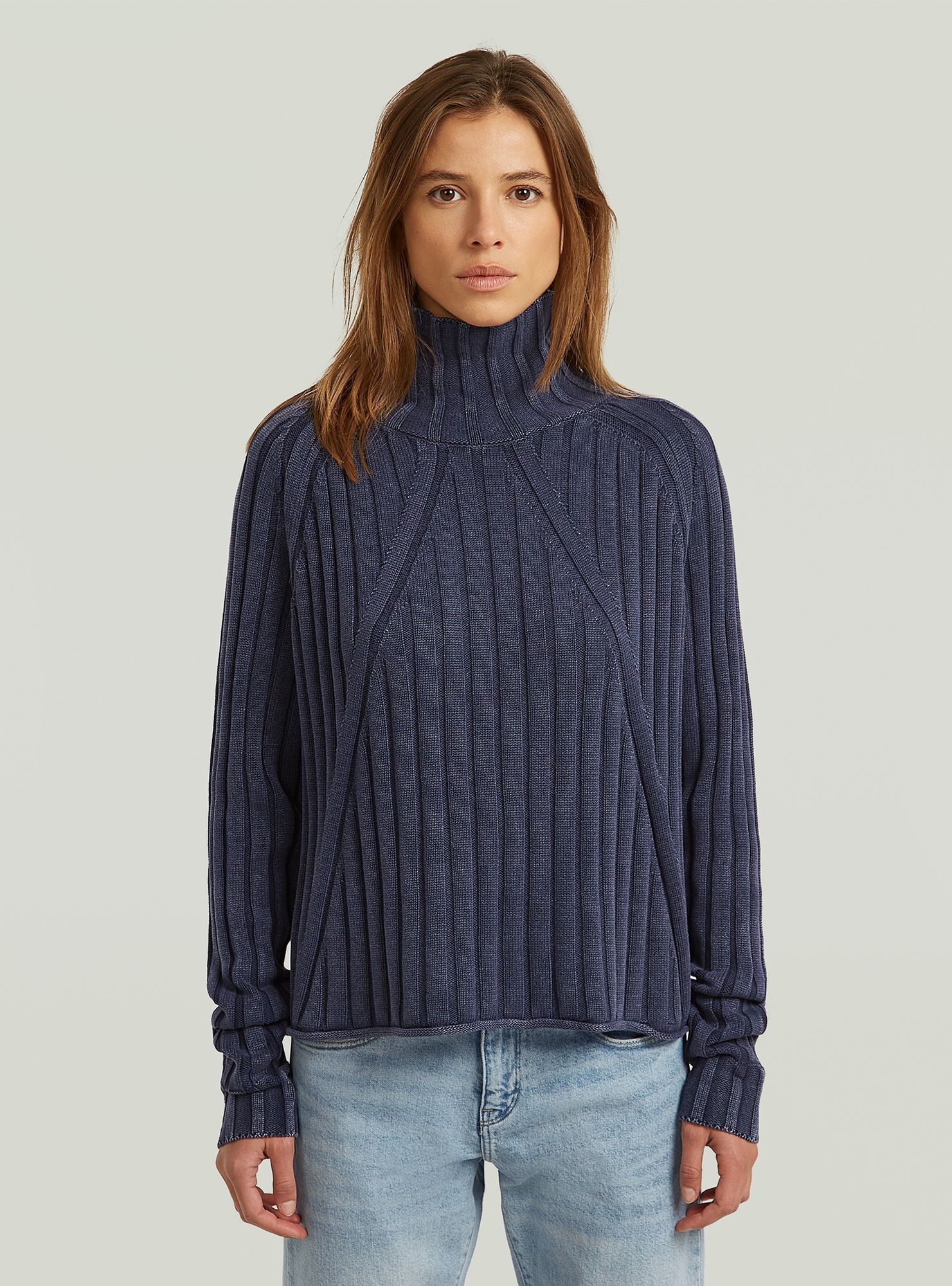 G-STAR Longpullover "Washed Loose Turtle Knit Pullover"