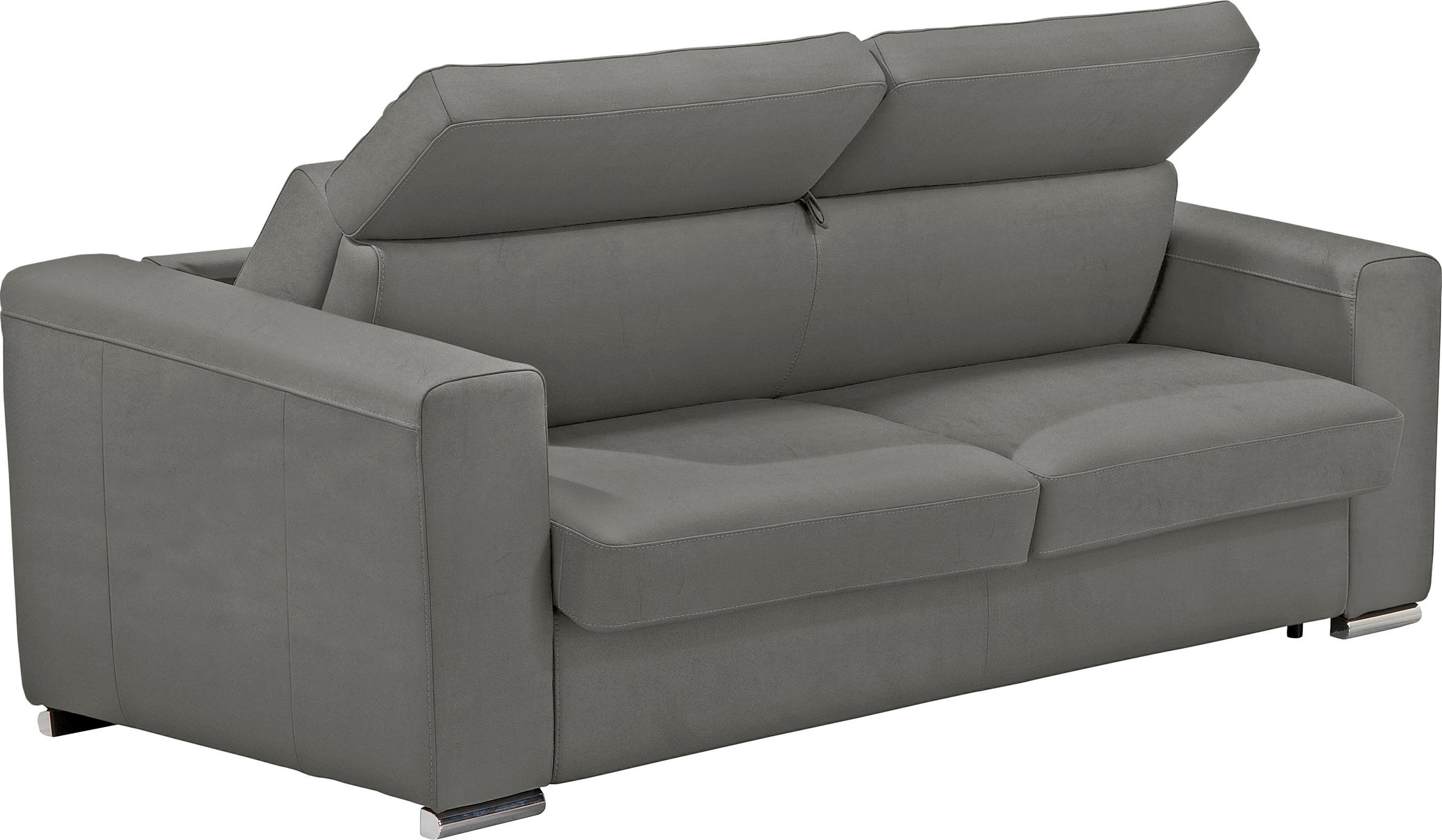 Egoitaliano Schlafsofa »Cabiria, Design und super Sitz- und Liegekomfort«, Sofa inkl. Schlaffunktion, Kopfteile verstellbar, mit Metallfüßen