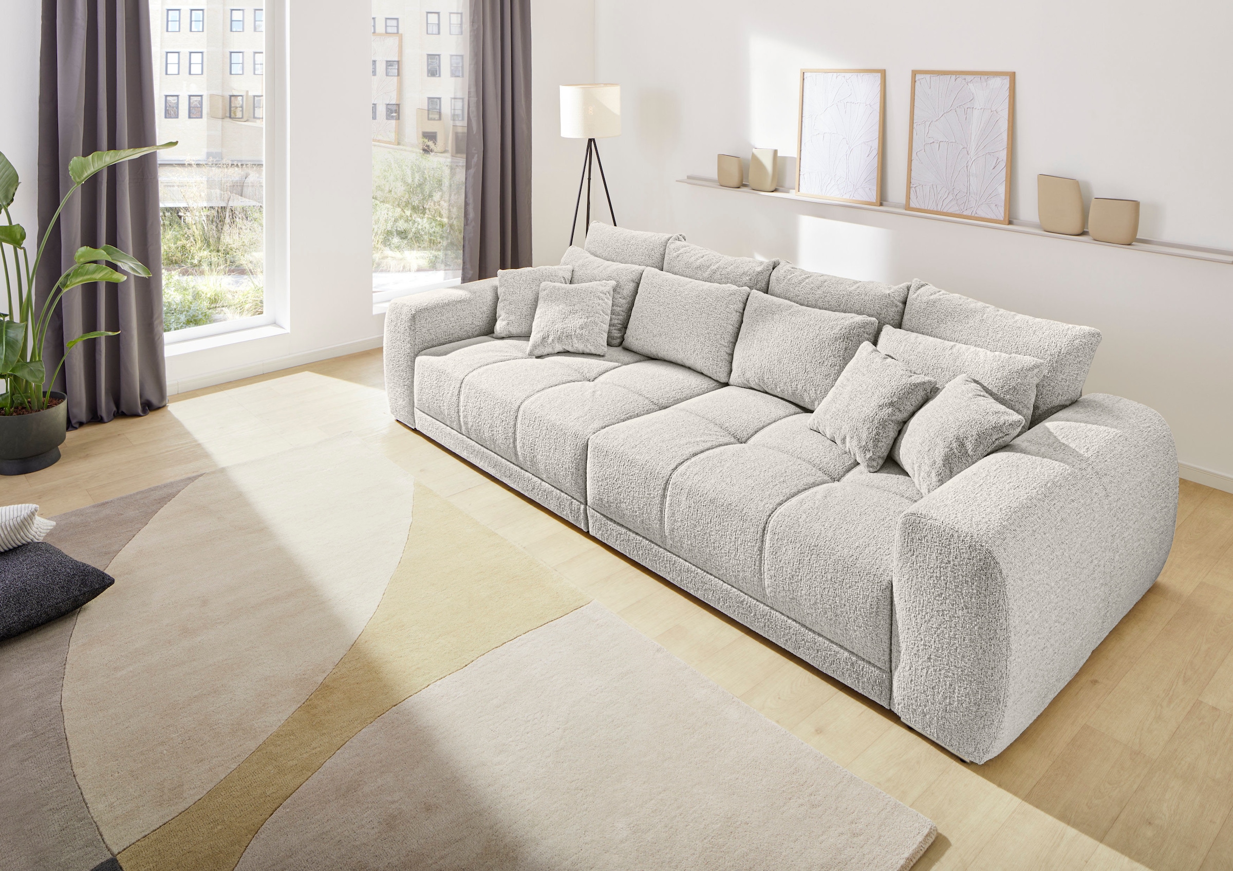 Jockenhöfer Gruppe Big-Sofa "Moldau, B. 306 cm, mit Federkernpolsterung, Liegefläche 120x240 cm" Mega-Sofa im XXL-Format, Federkern, 12 Kissen