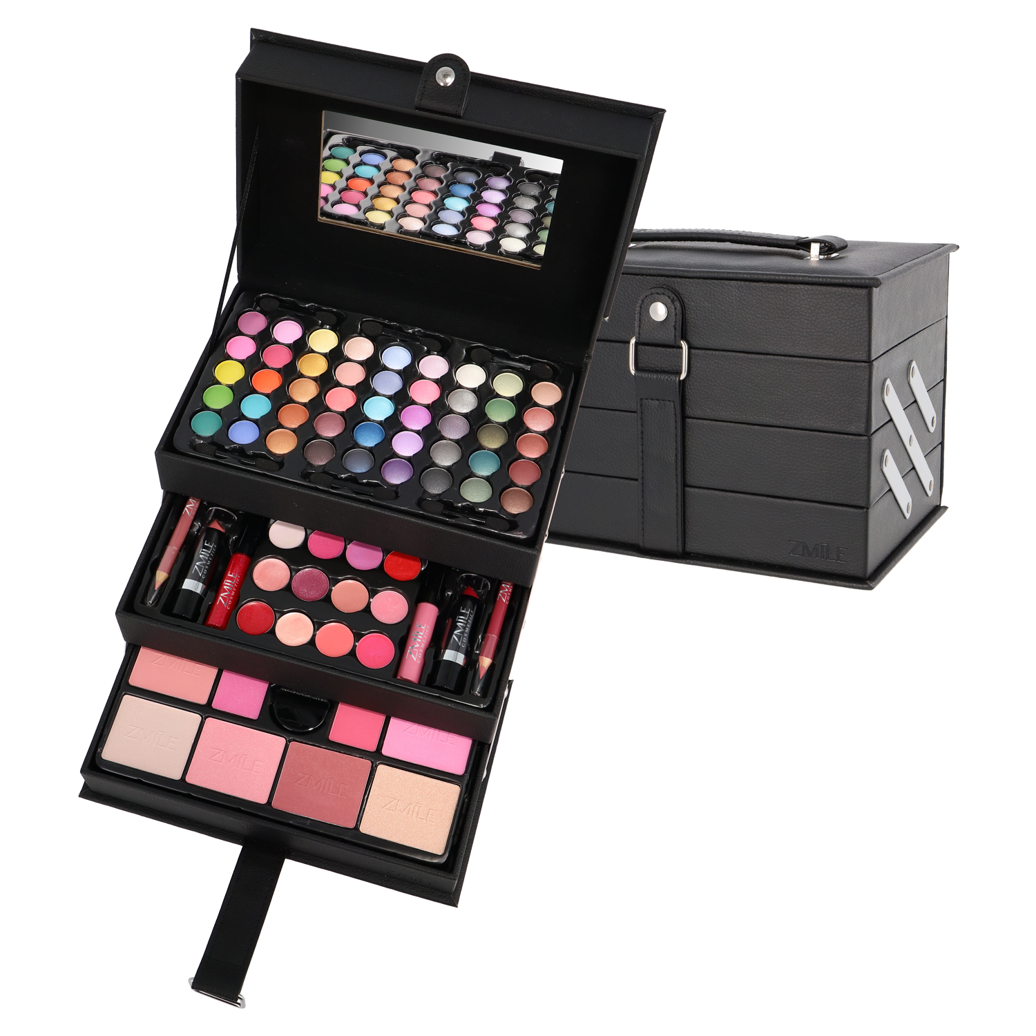 ZMILE COSMETICS Kinder Kosmetik-Koffer "Beauty Case' black", schwarz, B:22,8cm H:16,5cm T:14,5cm, Schmink-Sets, mit veganer Formulierung
