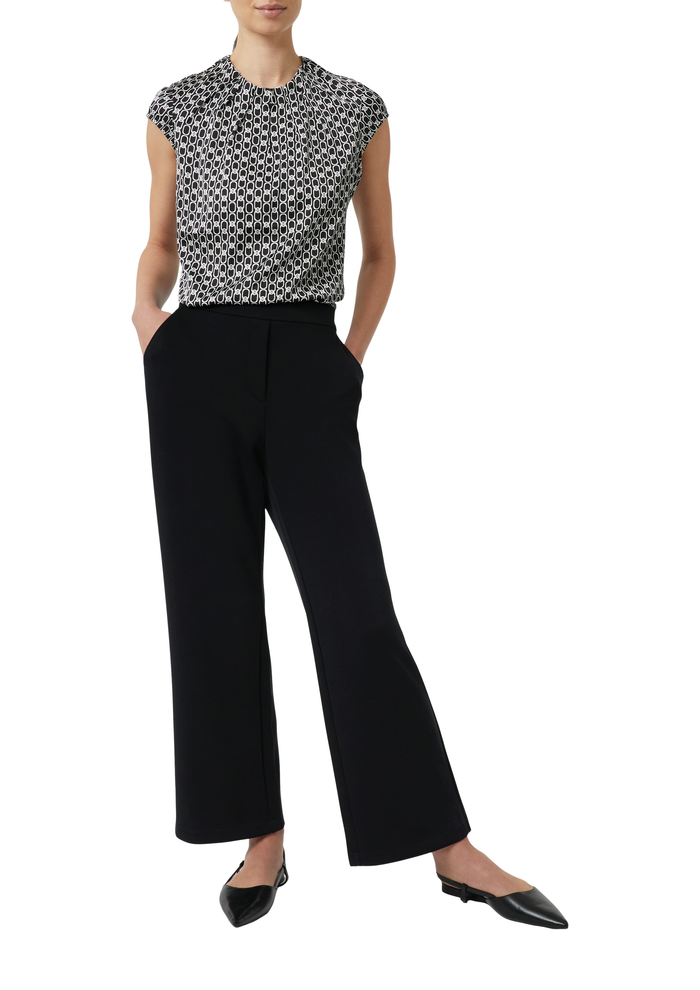 Comma Satinbluse, mit All-Over Print günstig online kaufen