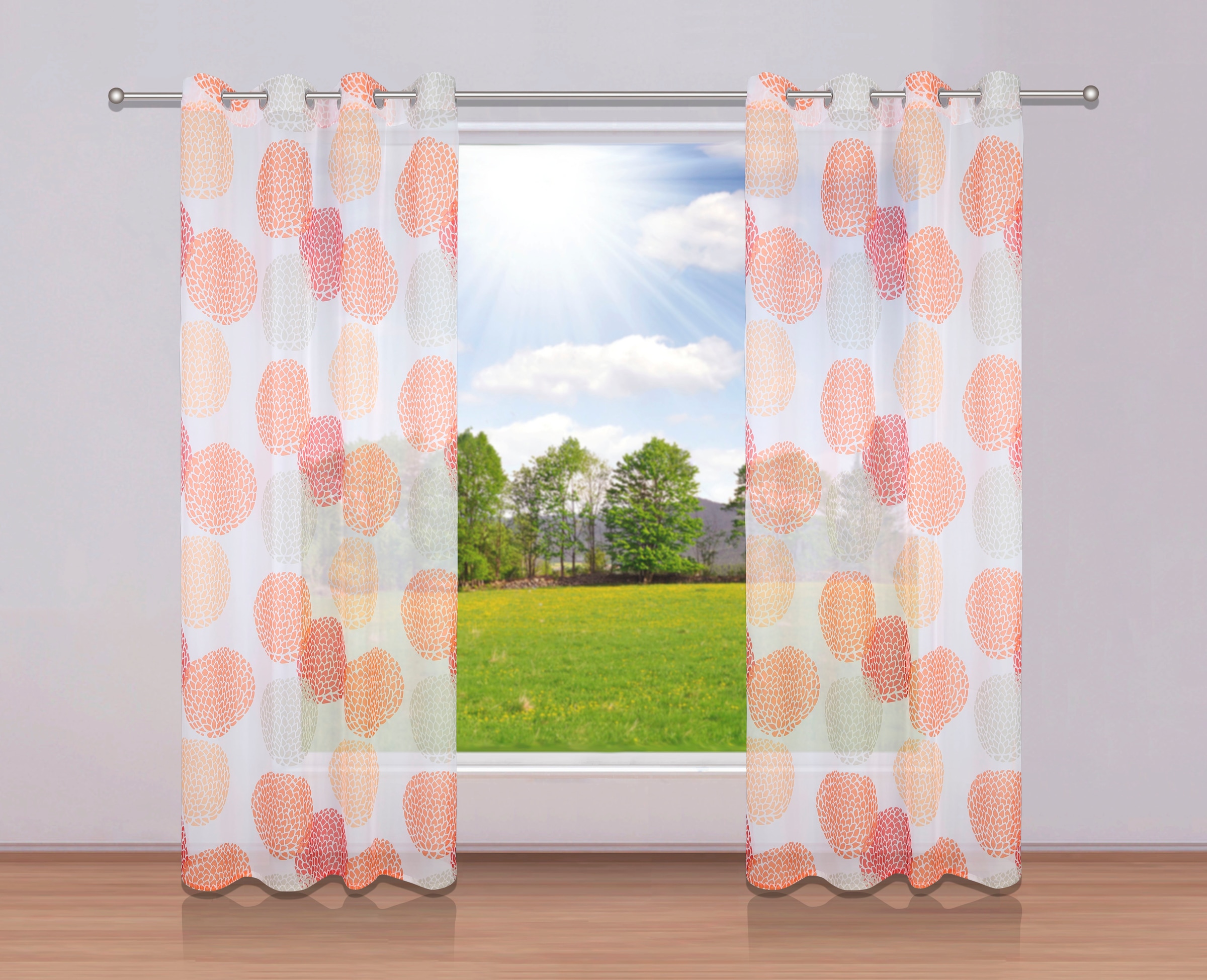 my home Gardine »BELEM«, (1 St.), 1 Schal, Polyester, Kreise