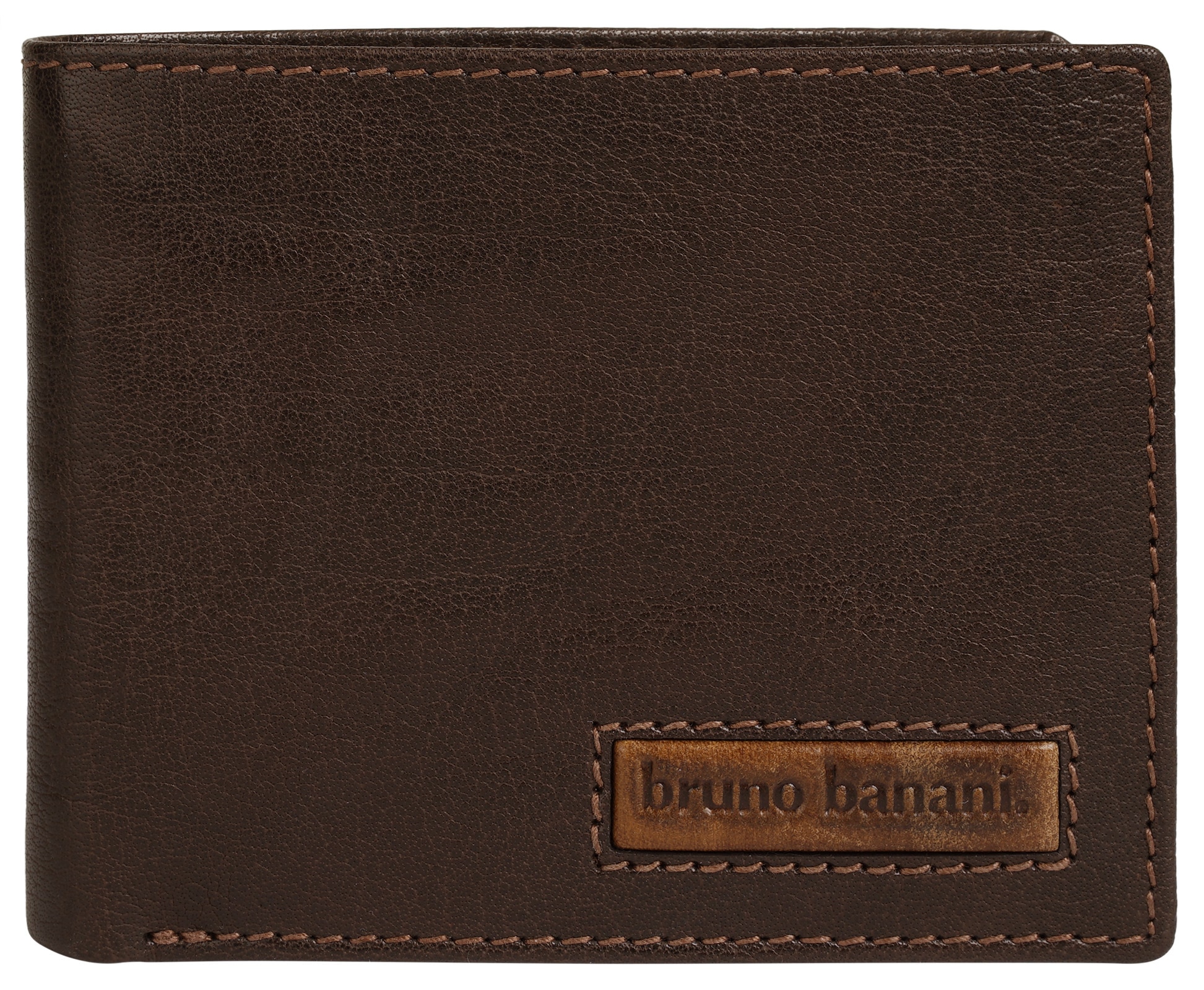 Geldbörse BRUNO BANANI, Herren, braun, Leder, leicht glänzend, unifarben, Kleinlederwaren, echt Leder