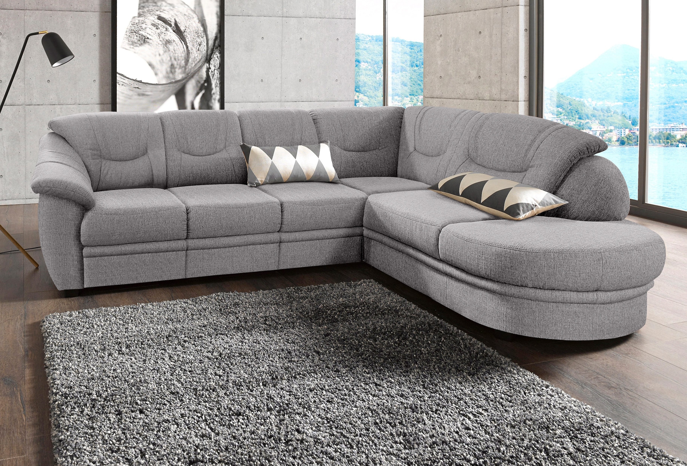 sit&more Ecksofa "Savoni L-Form", wahlweise mit Bettfunktion