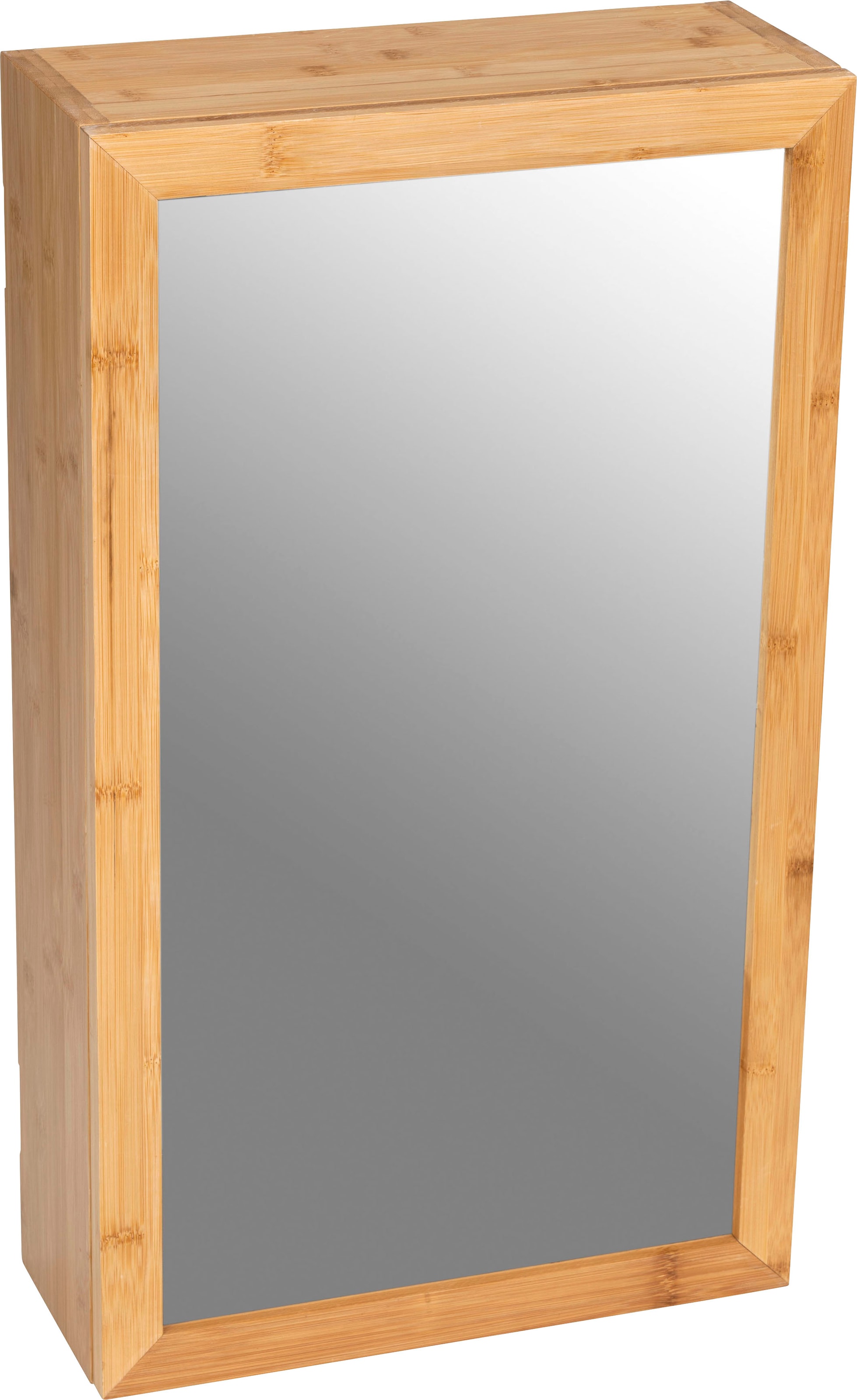 WENKO Badregal »Bambusa«, mit Spiegel, bestellen Magnetverschluss | Mittelböden und zwei BAUR