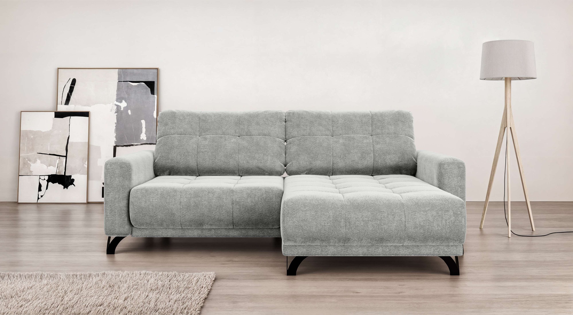INOSIGN Ecksofa »FAIRVIEW mit verstellbaren Rückenlehne, Maße B/T/H: 234/174/93 cm«, L-Form mit Wellenunterfederung, Recamiere beidseitig montierbar