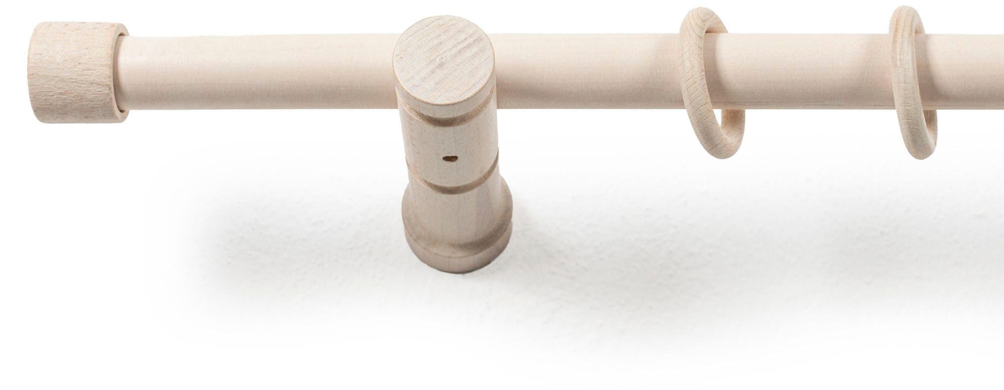SN DECO GROUP Gardinenstange »Cafiro«, 1 läufig-läufig, Fixmaß, 28 mm, Holz, verschiedene Längen und Farben, Komplettset