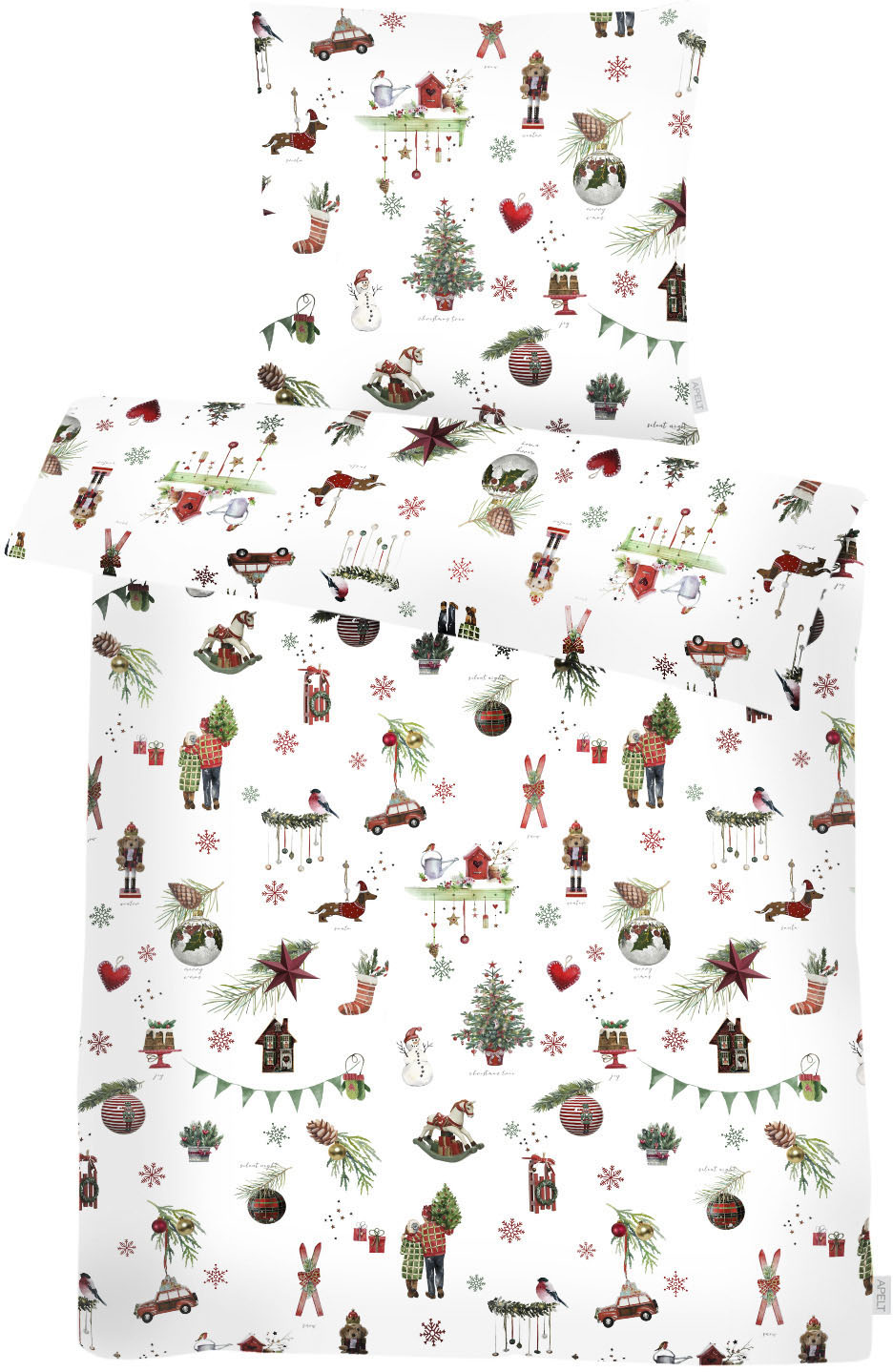 APELT Bettwäsche "Finn" 2 Stk. mit Weihnachtsmotiven
