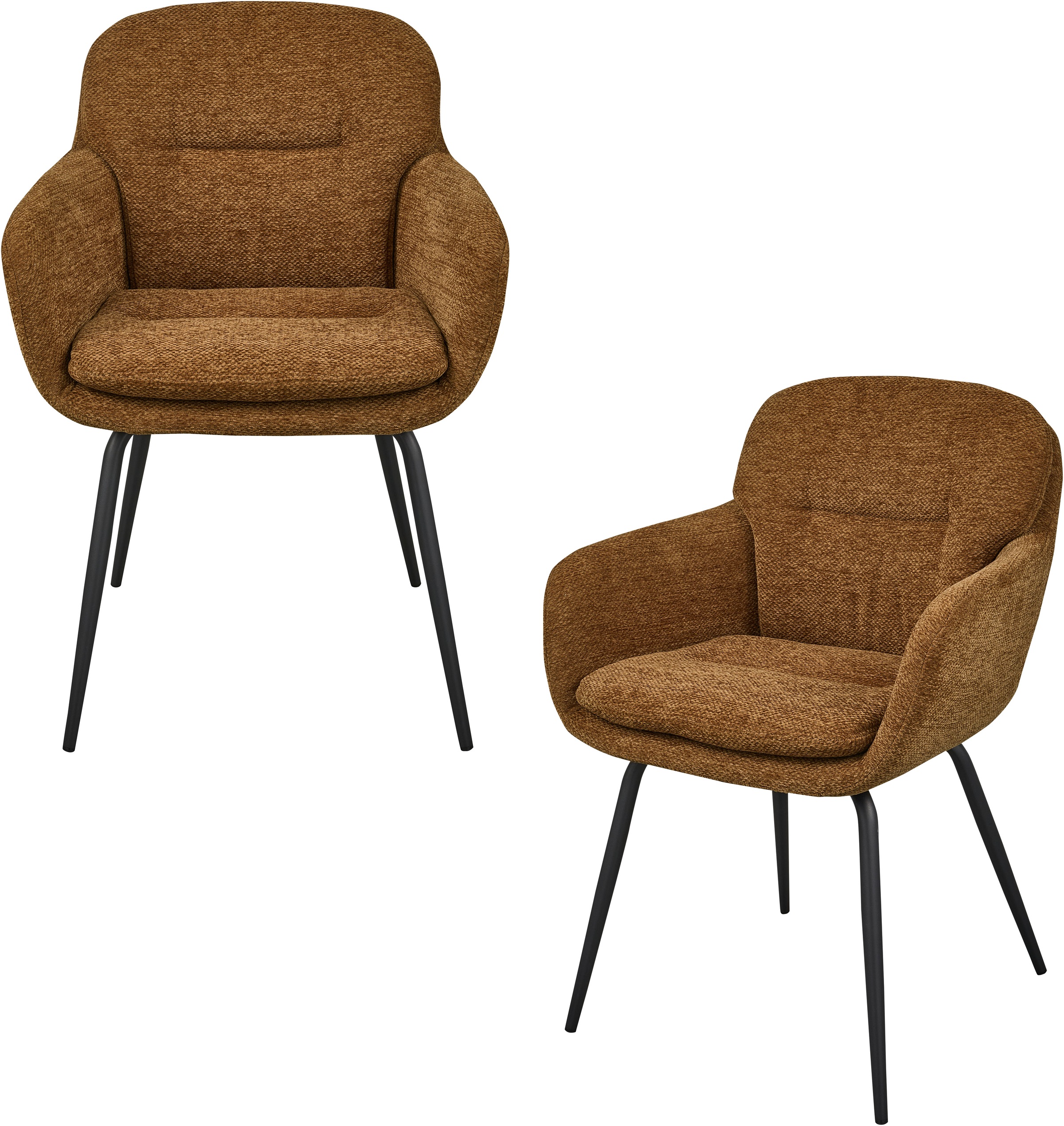 WOOOD Esszimmerstuhl "Runa Chenille-Bezug mit Metallgestell, H 82 x B 57 x T 59 cm" (Set) 2 Stk.(Set, 2 St)Tragkraft 120 kg, pfleigleicht Geringe Verschleißfestigkeit