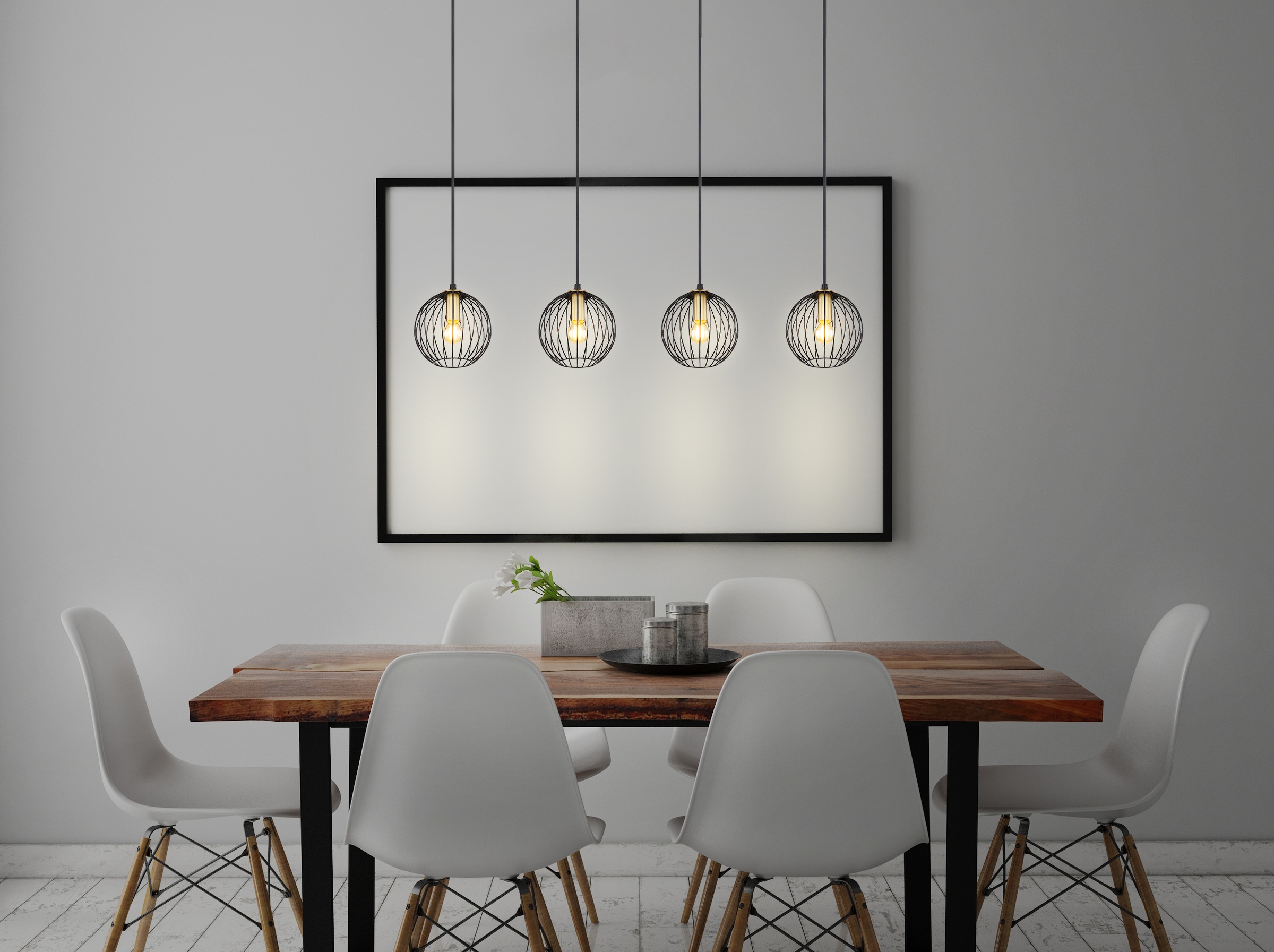 GLOBO LIGHTING Hängeleuchte »EUSEBIUS« E14 1 Stk. Hängelampe schwarz Metall messingfarben Esstisch Esszimmer