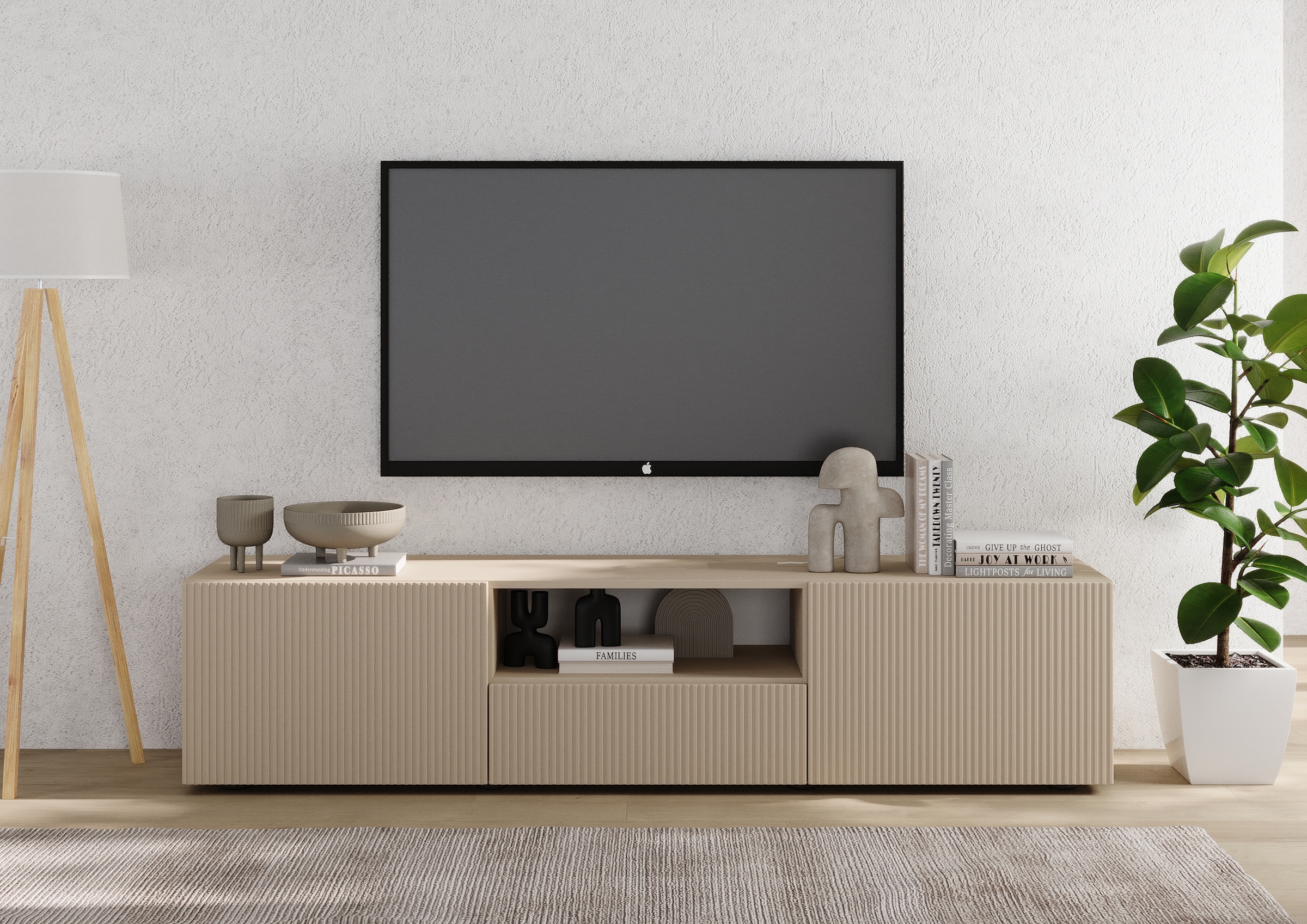 Home affaire Lowboard "Rio Breite 181 cm, TV-Board 2 Türen u. 1 Schubkasten günstig online kaufen