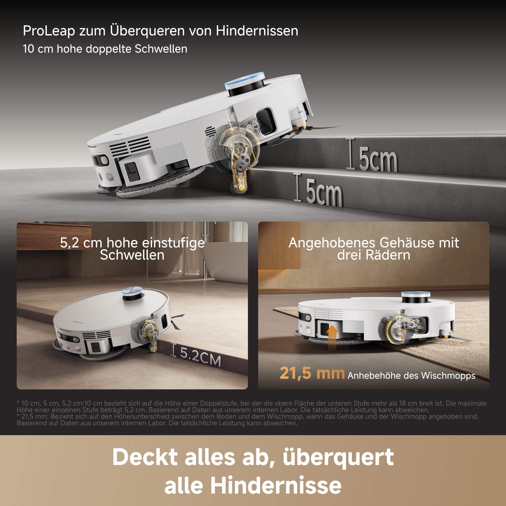 Dreame Saugroboter »X60 Pro Ultra Complete« ausfahrbahre Wisch-Pads, 40°C-Heißwischen, All-in-One-Basisstation