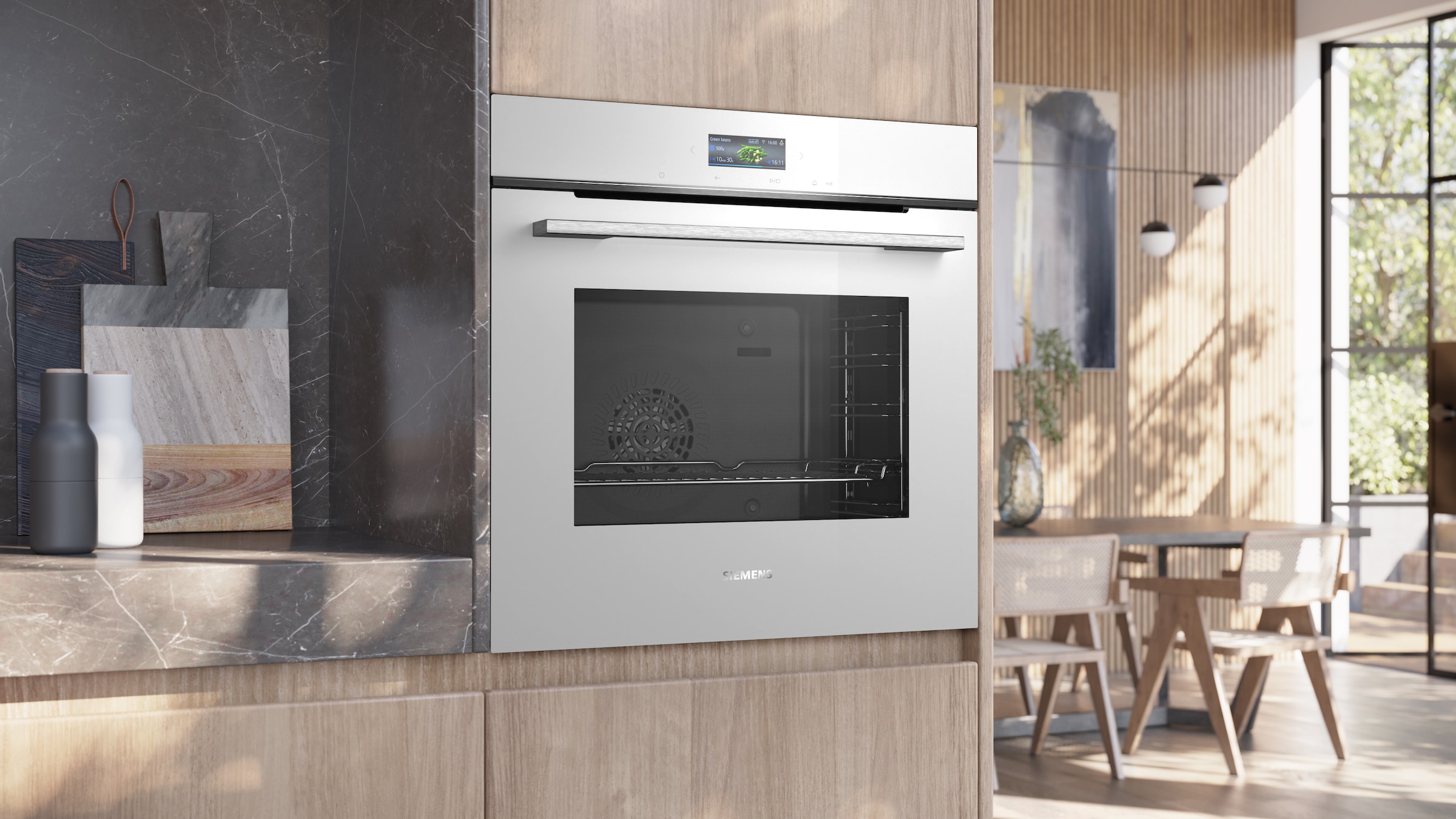 SIEMENS Einbaubackofen iQ700 »HB734G1W1«, mit Backwagen