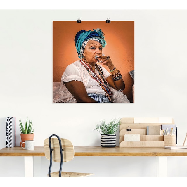 Black Friday Artland Wandbild »Genuss der Zigarre«, Frau, (1 St.), als  Alubild, Leinwandbild, Wandaufkleber oder Poster in versch. Größen | BAUR