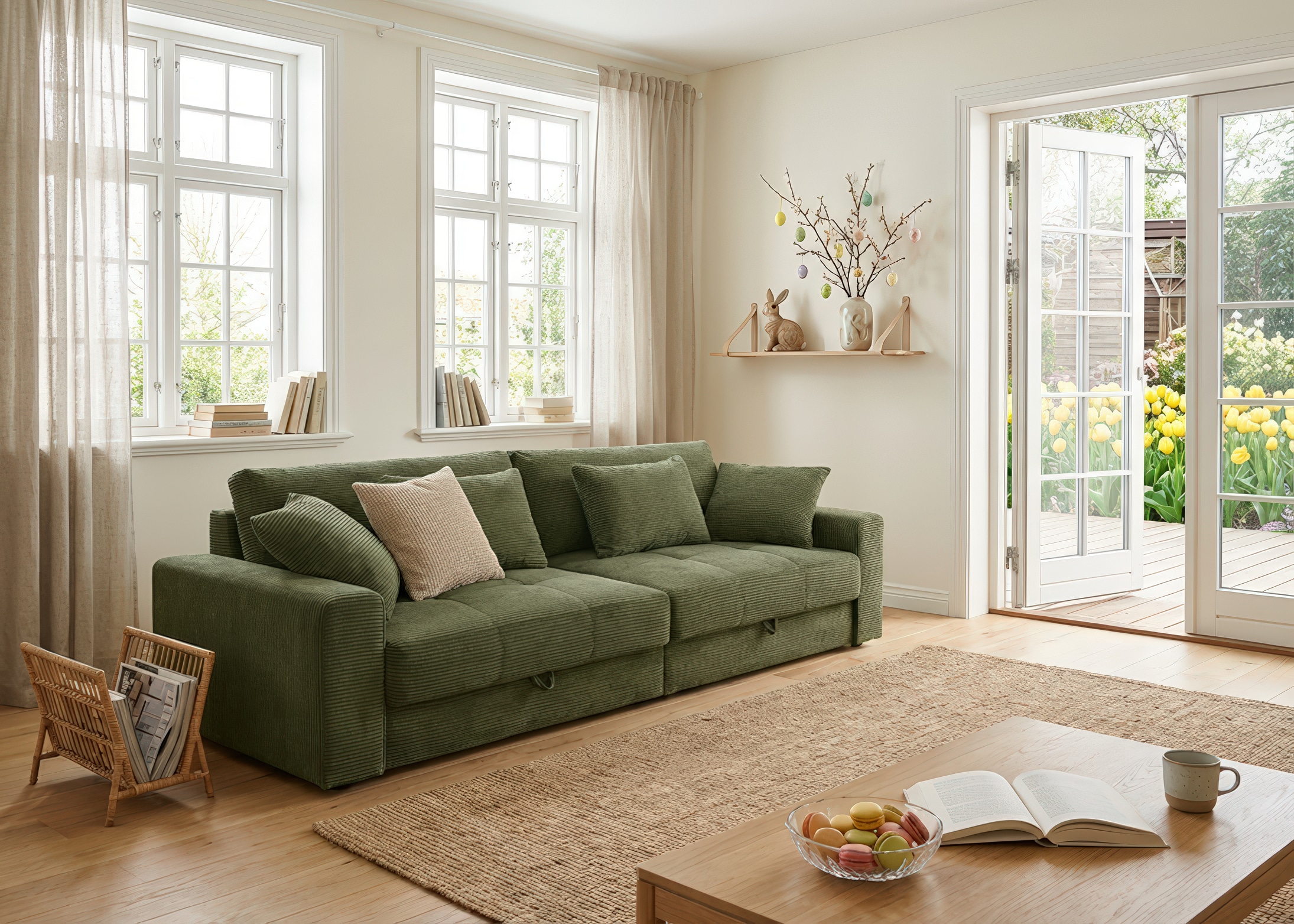 Jockenhöfer Gruppe "Space XL, B: 284 cm" Mega-Sofa mit Bettkasten & 4 Zierkissen
