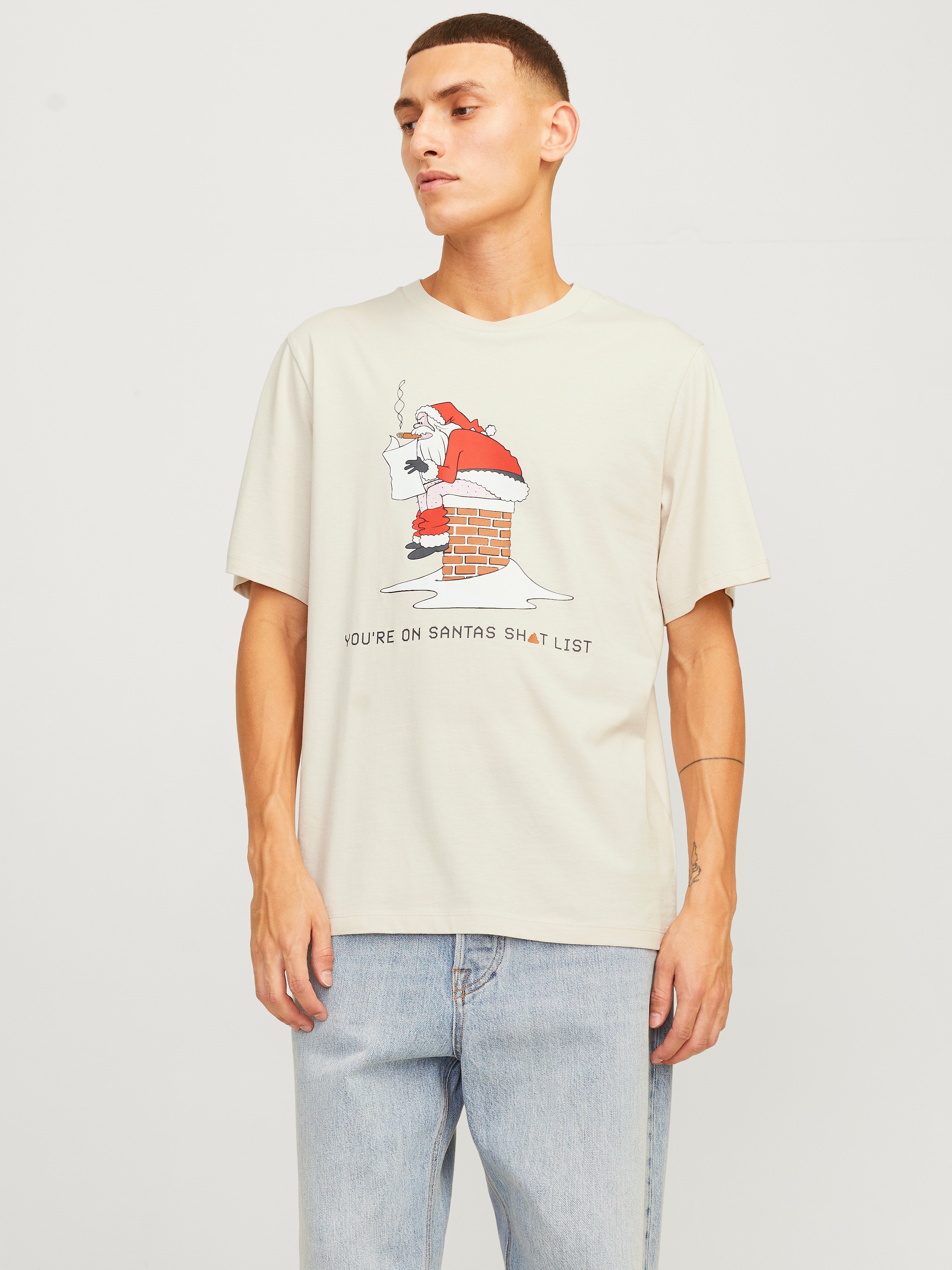 Jack & Jones Rundhalsshirt "JJXMAS FUNNY TEE SS CREW NECK"