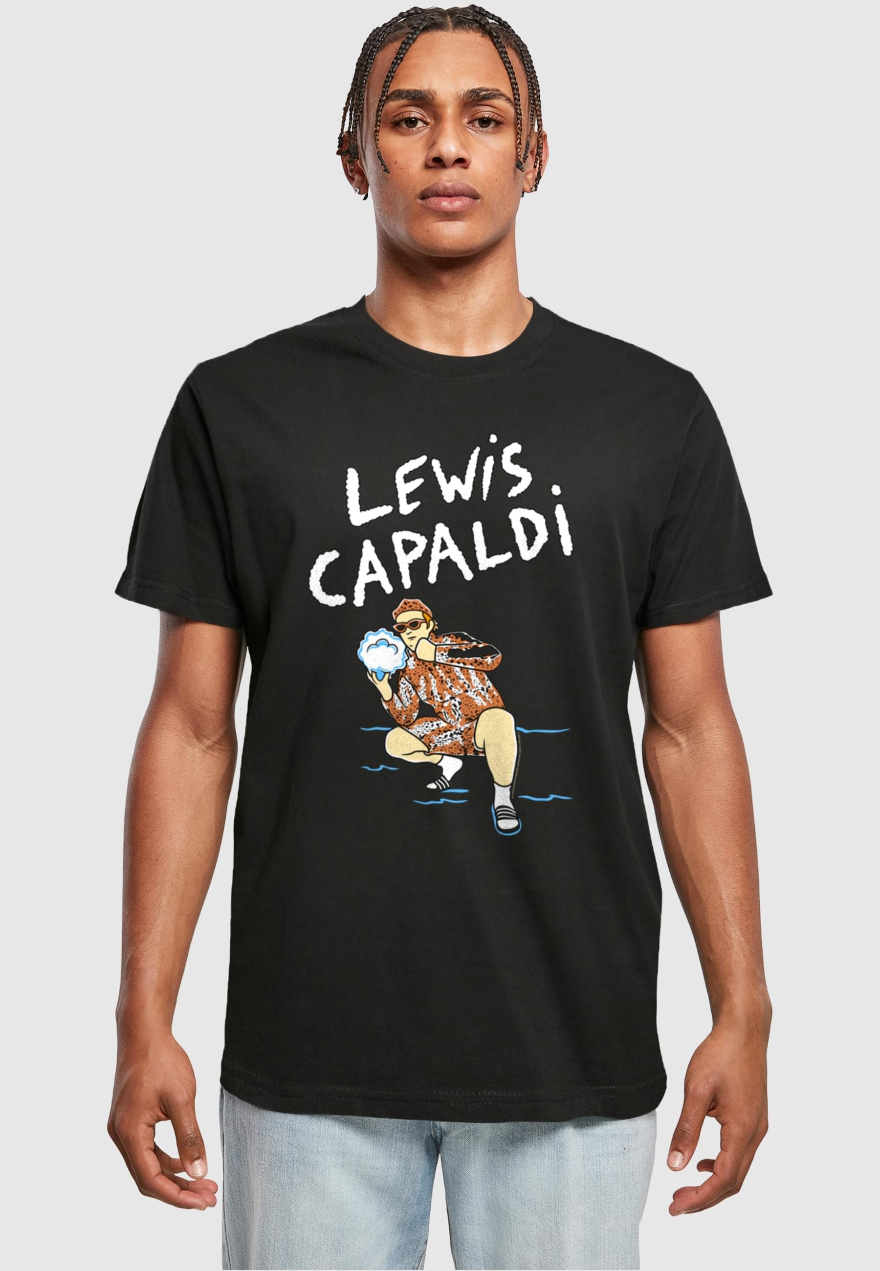 Merchcode T-Shirt »Merchcode Herren Lewis Capaldi - Snowleopard T-Shirt«, (1 tlg.)