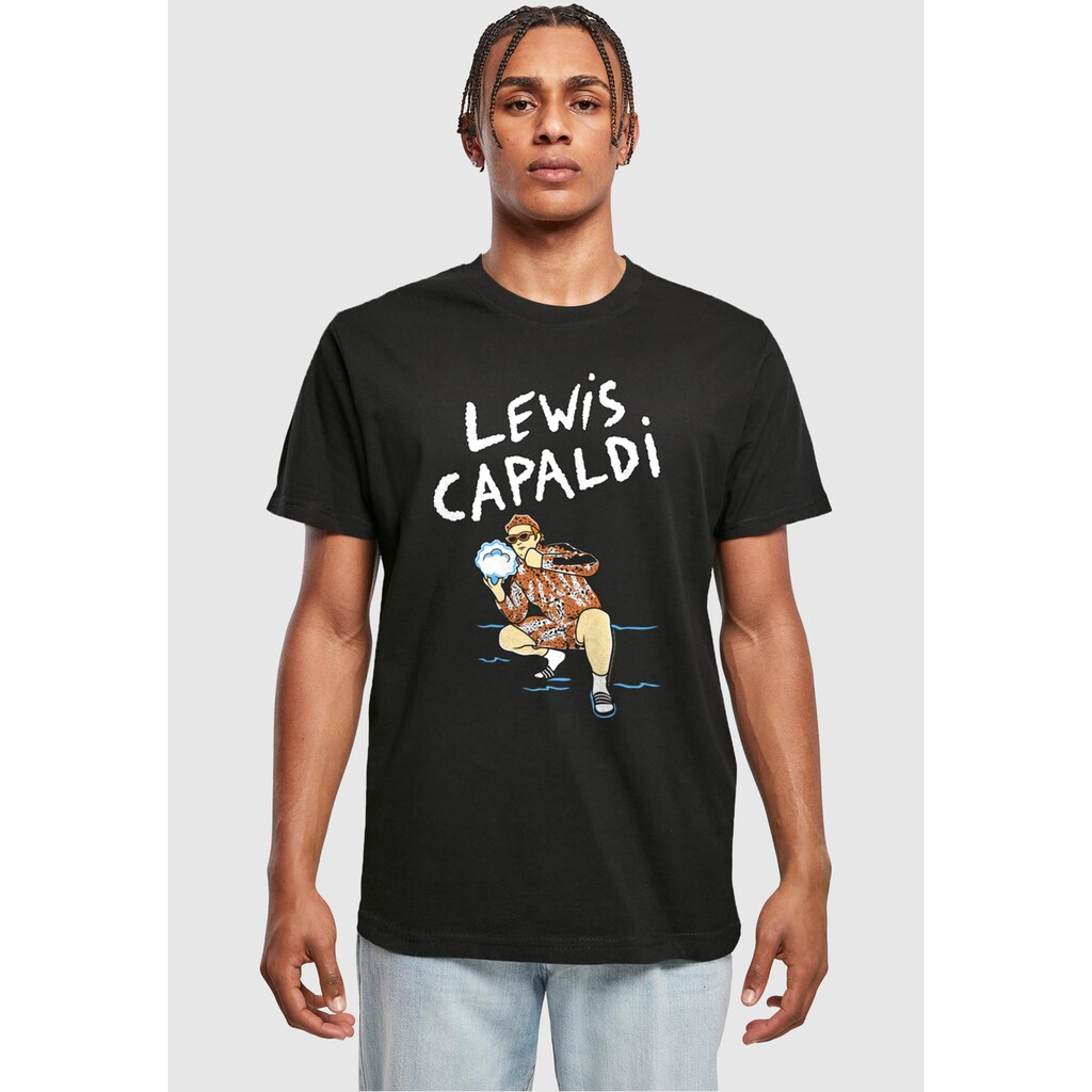 Merchcode T-Shirt »Merchcode Herren Lewis Capaldi - Snowleopard T-Shirt«, (1 tlg.)