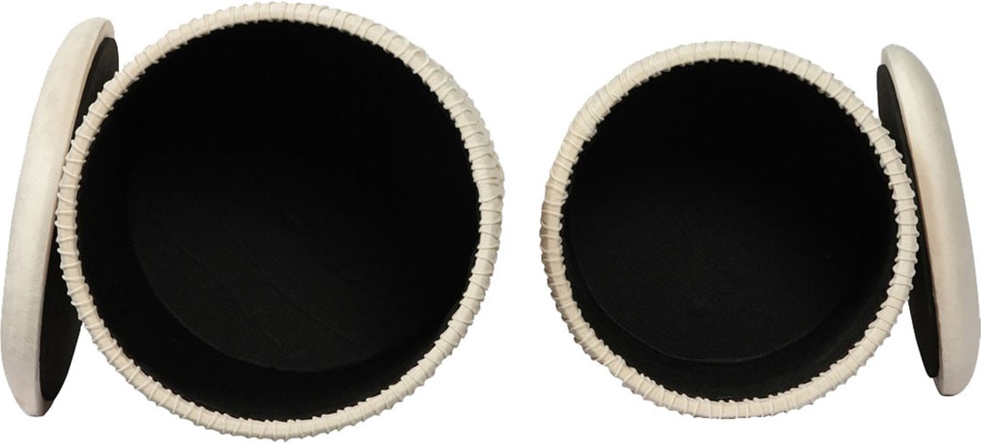 Kayoom Polsterhocker »Hocker Zora 425 2er-Set, Praktischer und versteckter Stauraum«, (Set, 2 St.), 2er-Set mit Stauraum, ineinander stapelbar, goldener Ring