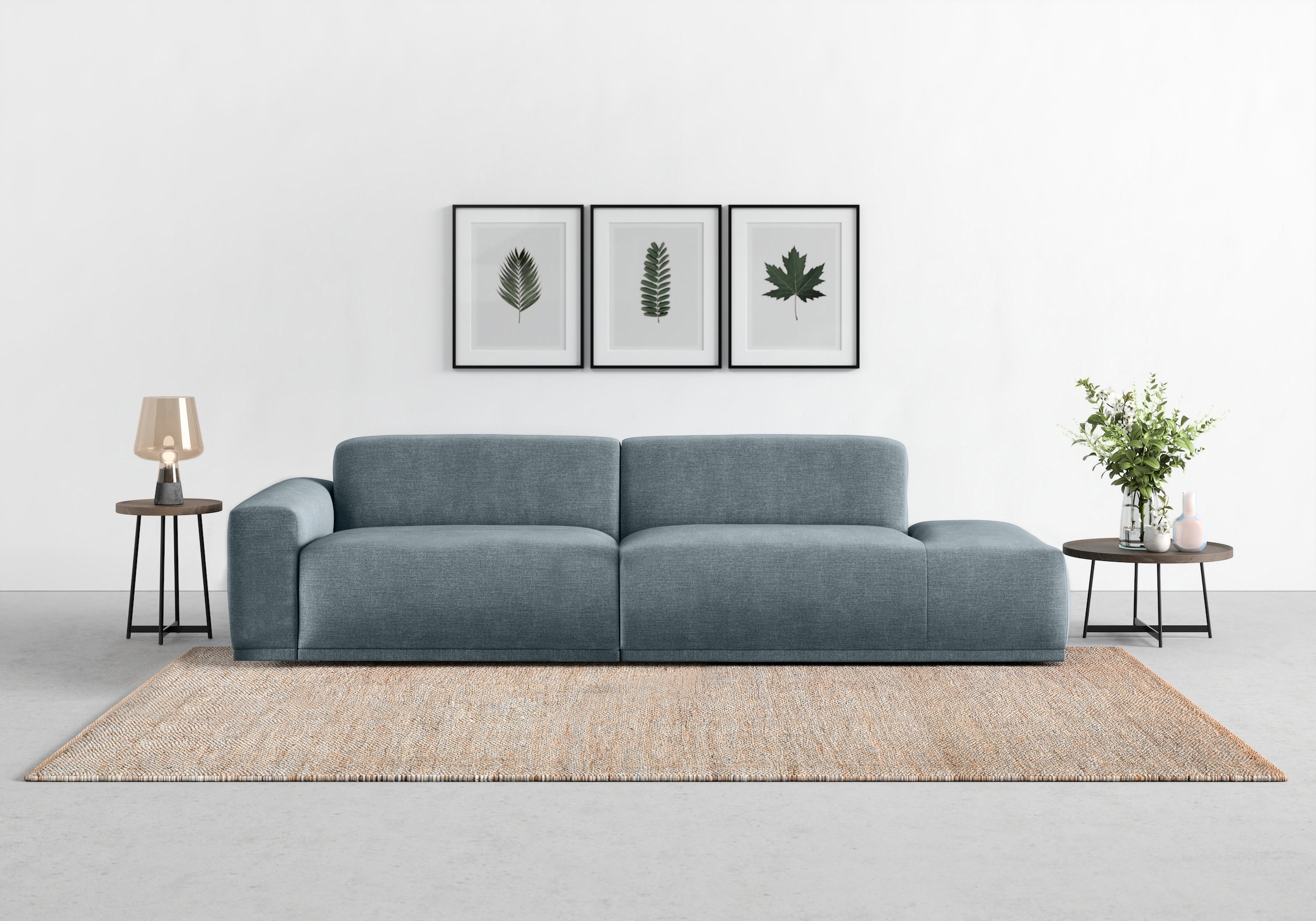 TRENDMANUFAKTUR Big-Sofa "Braga, mit hochwertigem Kaltschaum, Megasofa, Japandi-Design" modernes Big-Sofa, Couch mit hohem Sitzkomfort, 277/72/107 cm (B/H/T)