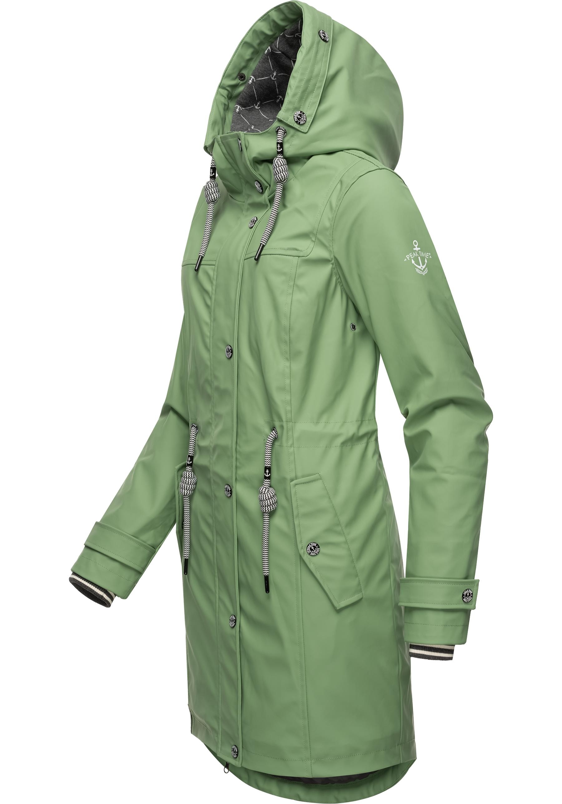 PEAK TIME Regenjacke "L60042", mit Kapuze, stylisch taillierter Regenmantel günstig online kaufen