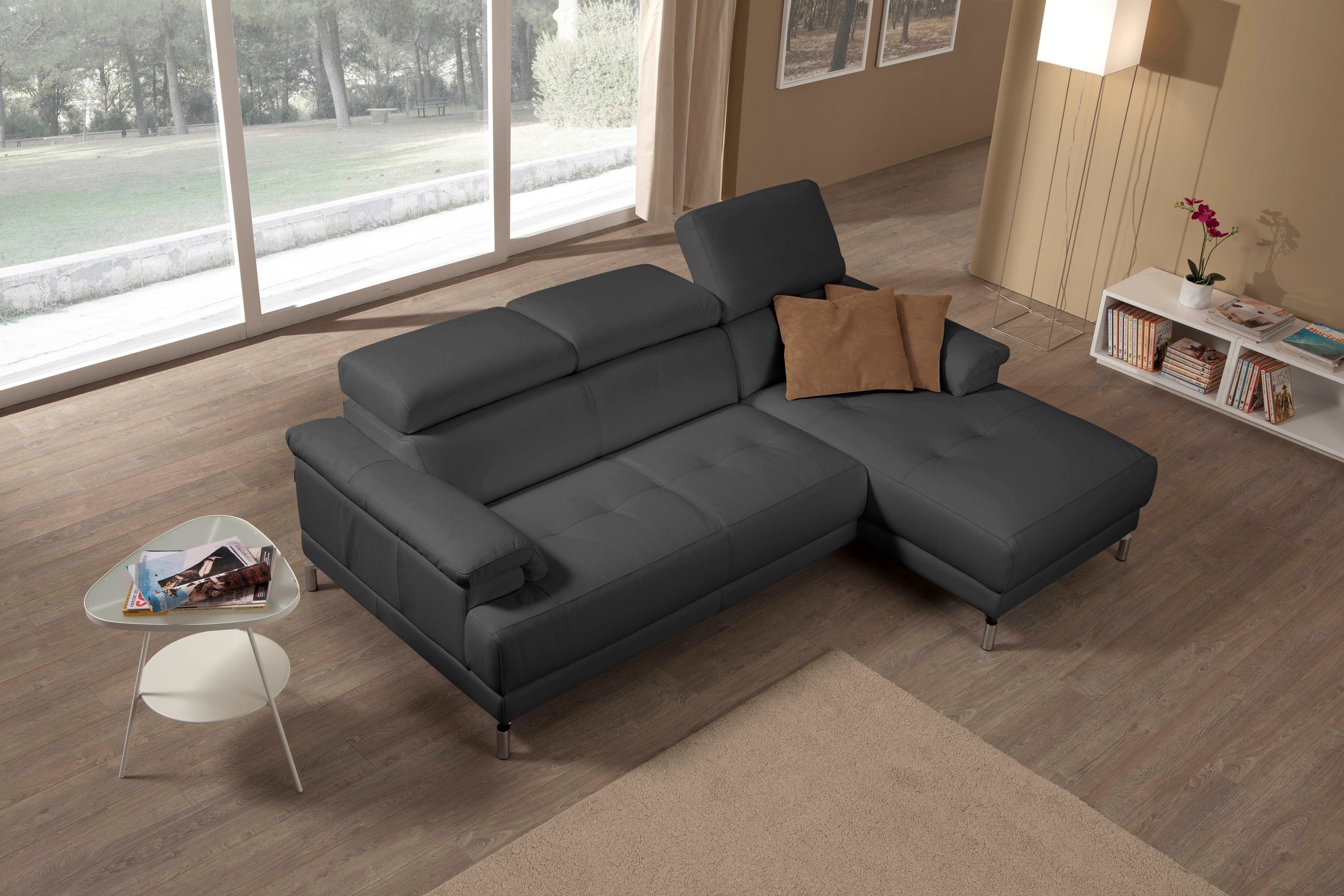 Egoitaliano Ecksofa »Soul, Design und Sitzkomfort auf hohem Niveau, tolle Details, L-Form«, mit Recamiere, inkl. Kopfteilverstellung