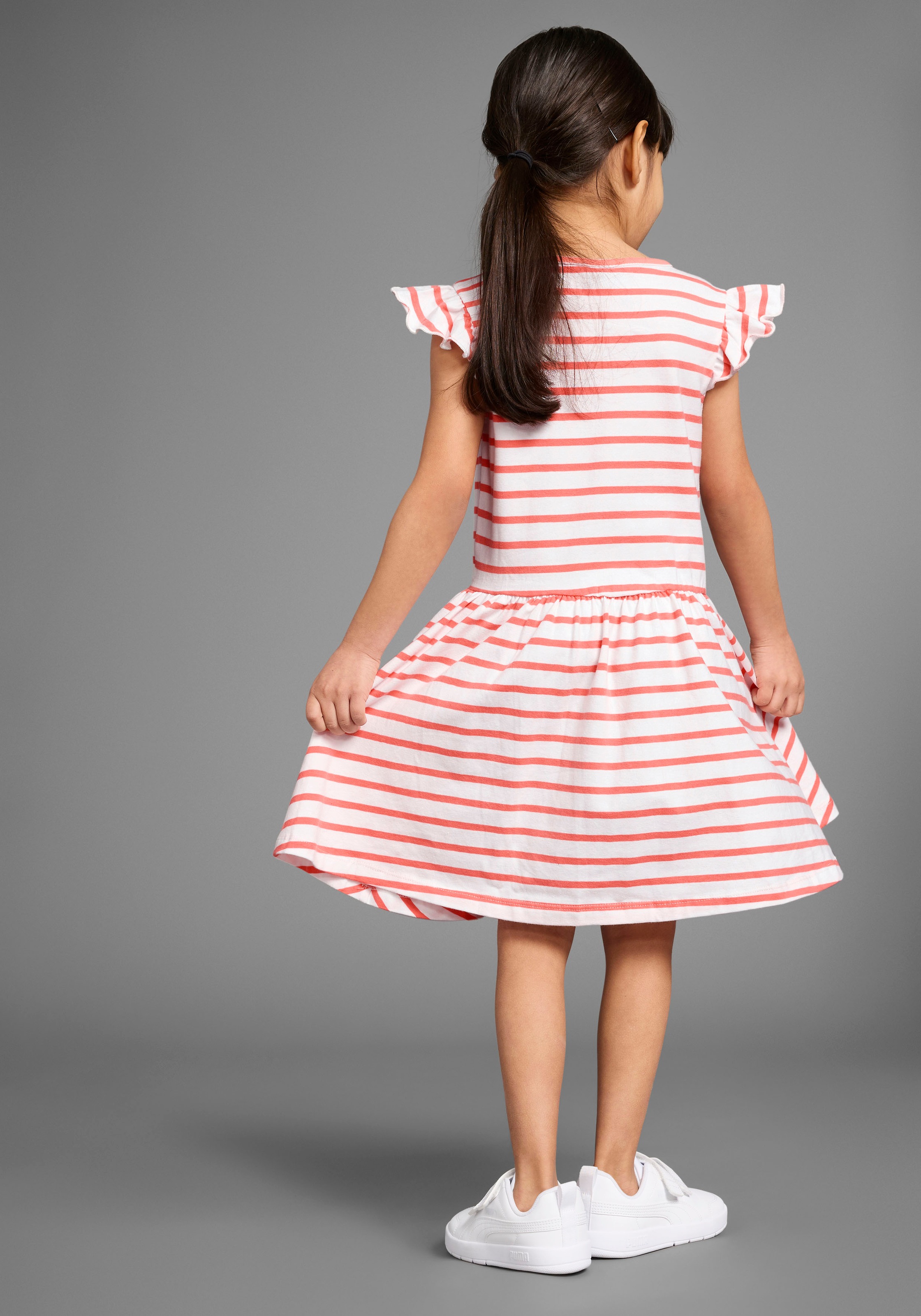 KIDSWORLD Jerseykleid »2er Pack Shirtkleider«, (Packung, 2 tlg.), 1x uni und 1 x geringelt