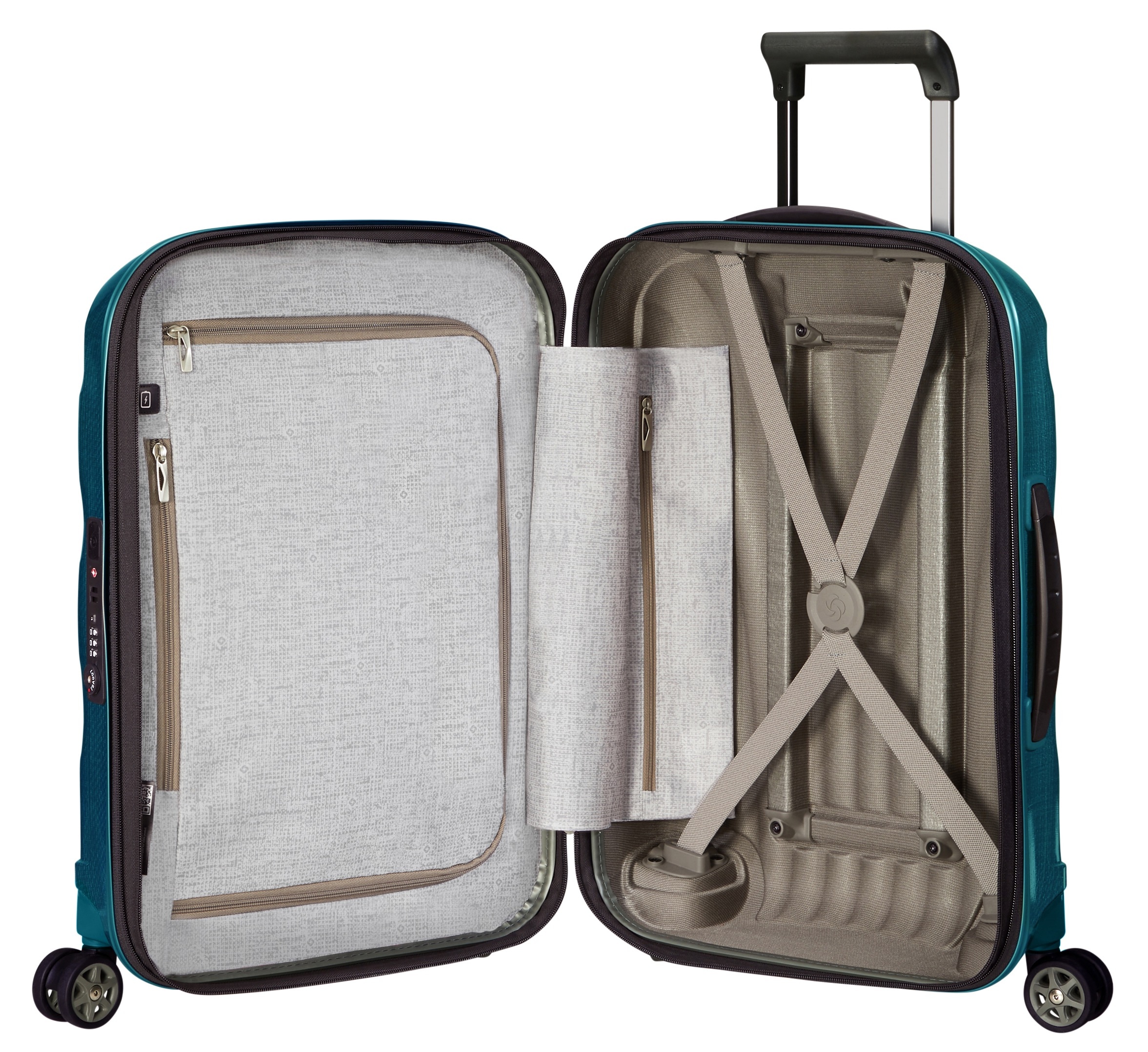 Samsonite Hartschalen-Trolley »C-LITE 55 EXP, verschiedene Farben«, 4 Rollen, Handgepäck-Koffer Volumenerweiterung TSA-Zahlenschloss USB-Schleuse