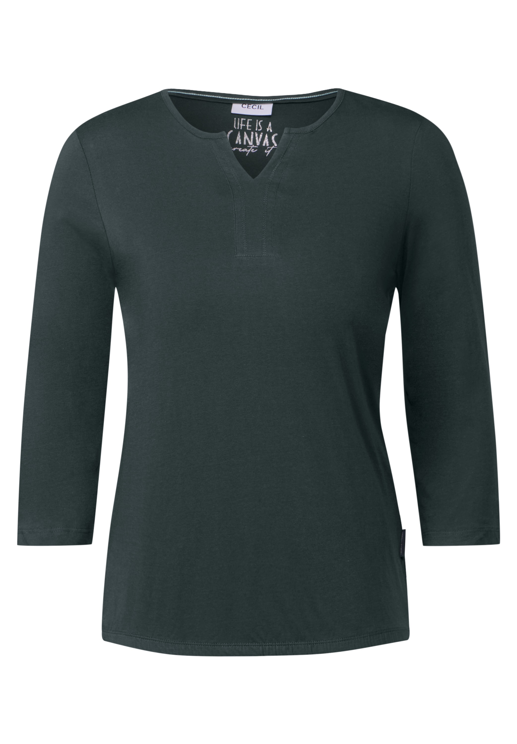 Cecil 3/4-Arm-Shirt, mit geschlitztem Rundhalsausschnitt
