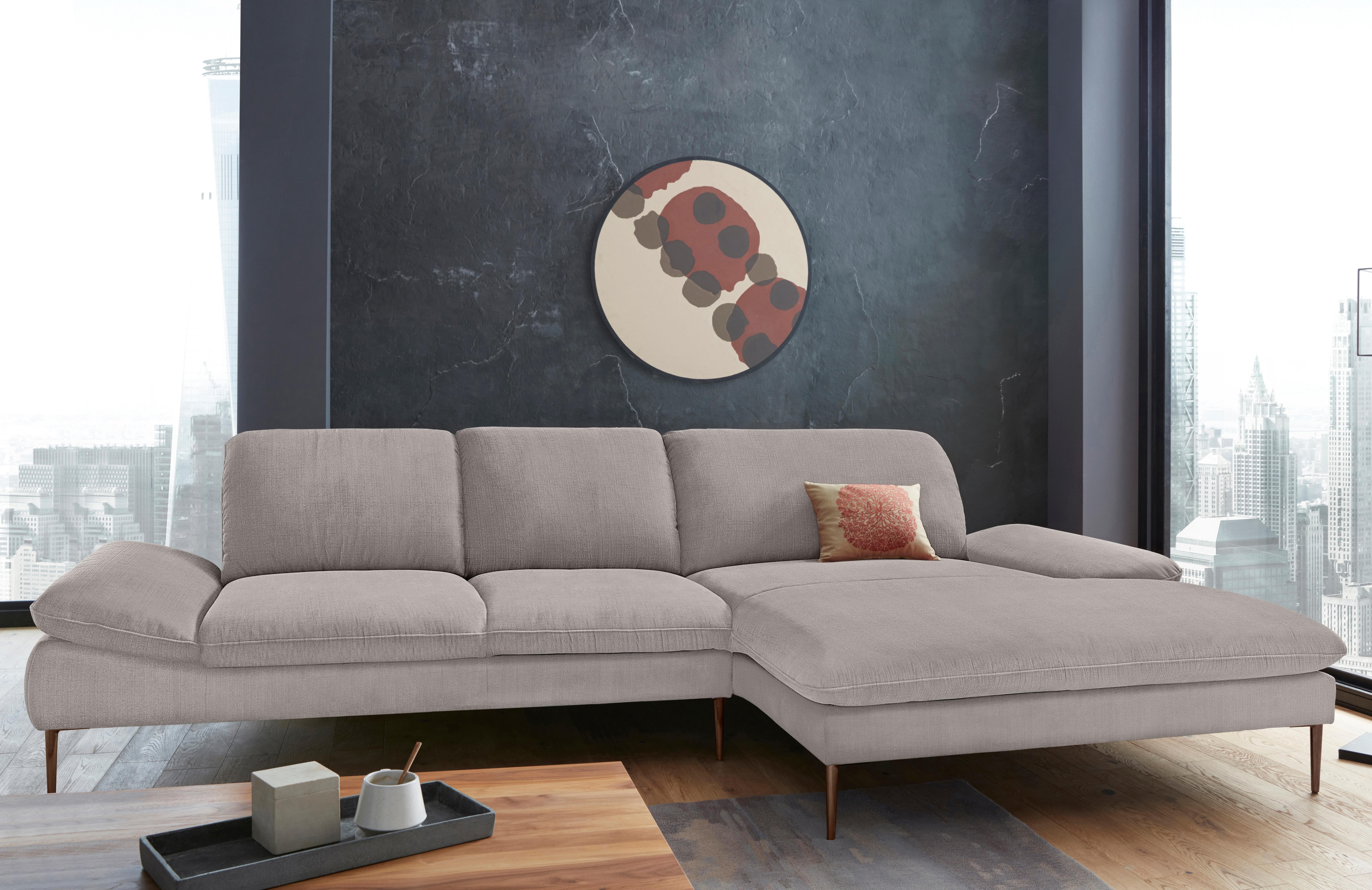 W.SCHILLIG Ecksofa "enjoy&MORE, Designsofa, bequem, elegant und zeitlos, L-Form" Sitztiefenverstellung, Füße bronze pulverbeschichtet, Breite 340 cm