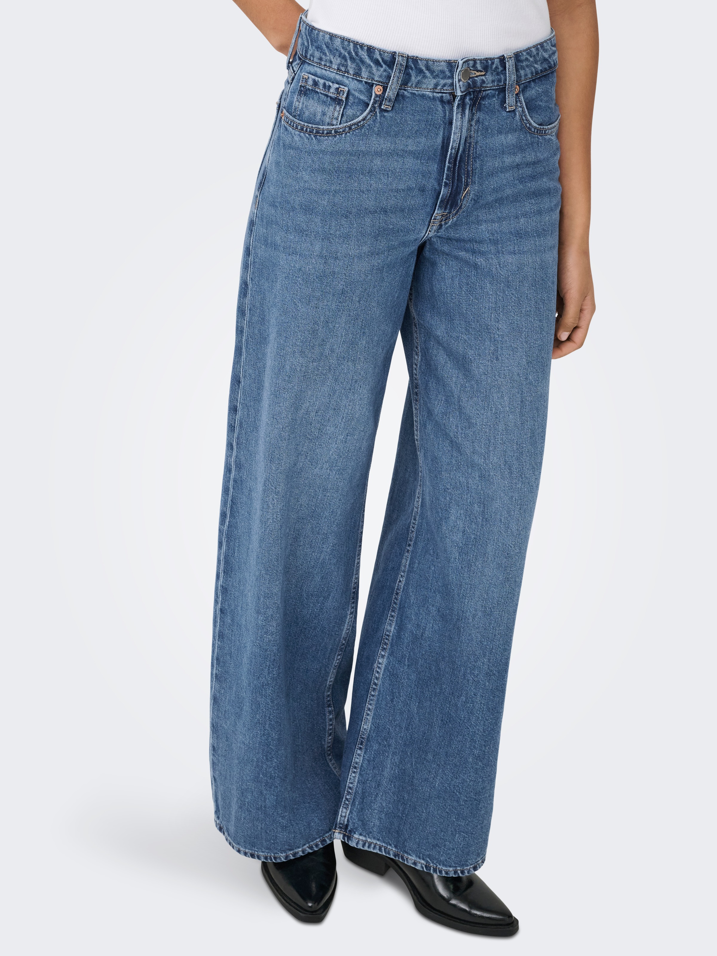 ONLY High-waist-Jeans "ONLSILKY SOFT HW WIDE DNM PIM233 NOOS" mittlere Wasc günstig online kaufen