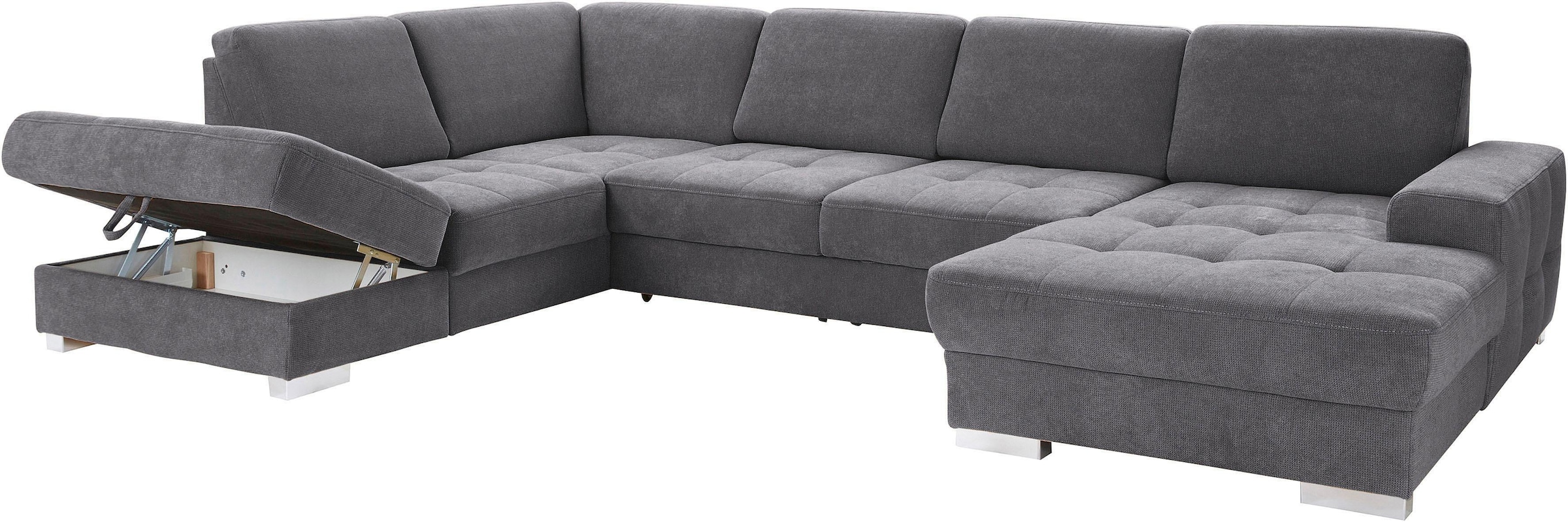 sit&more Wohnlandschaft »Santorini U-Form«, mit Federkern und Sitztiefenverstellung, wahlweise mit Bettfunktion