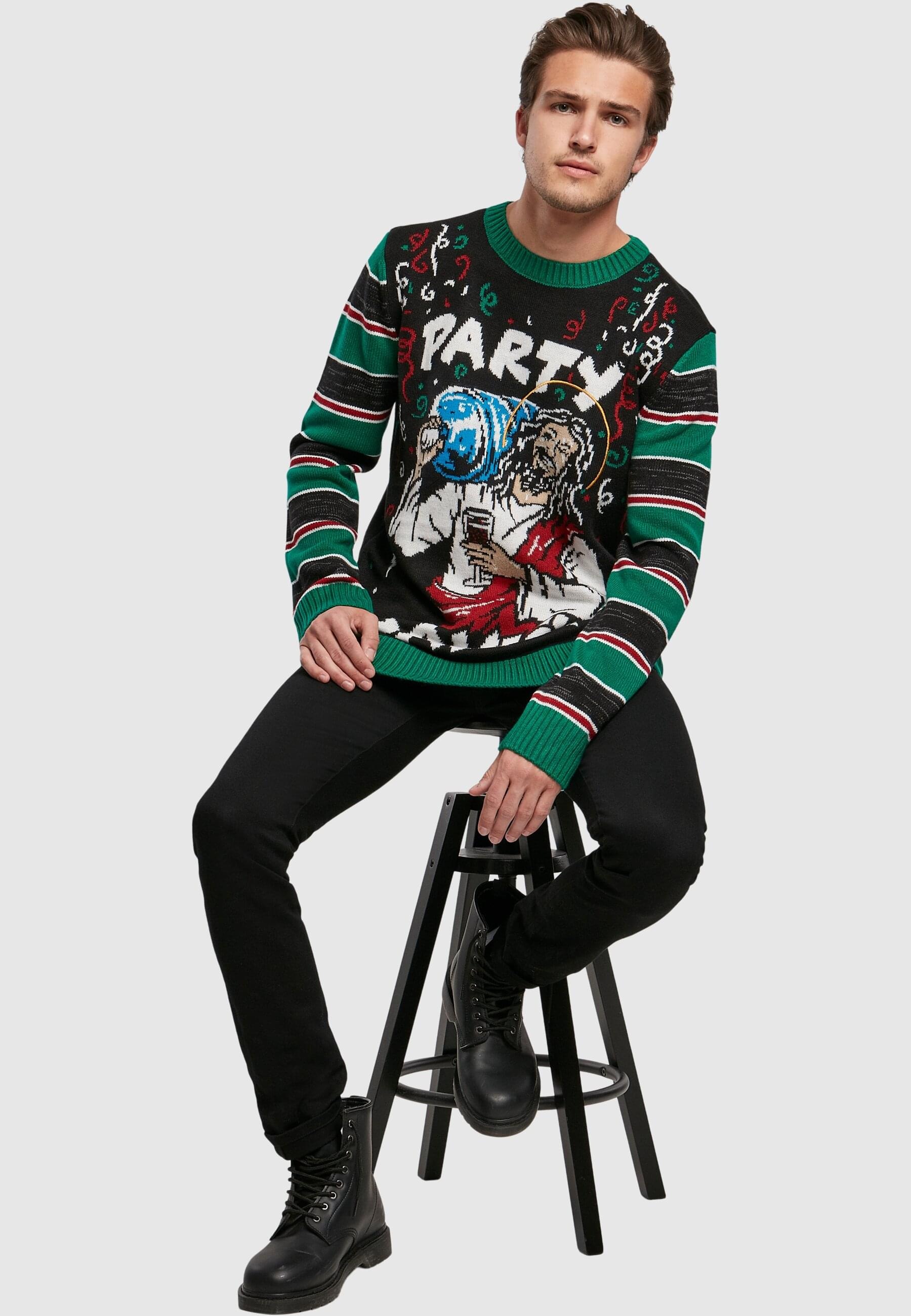 URBAN CLASSICS Rundhalspullover »Urban Classics Herren Savior Christmas Sweater«, (1 tlg.)