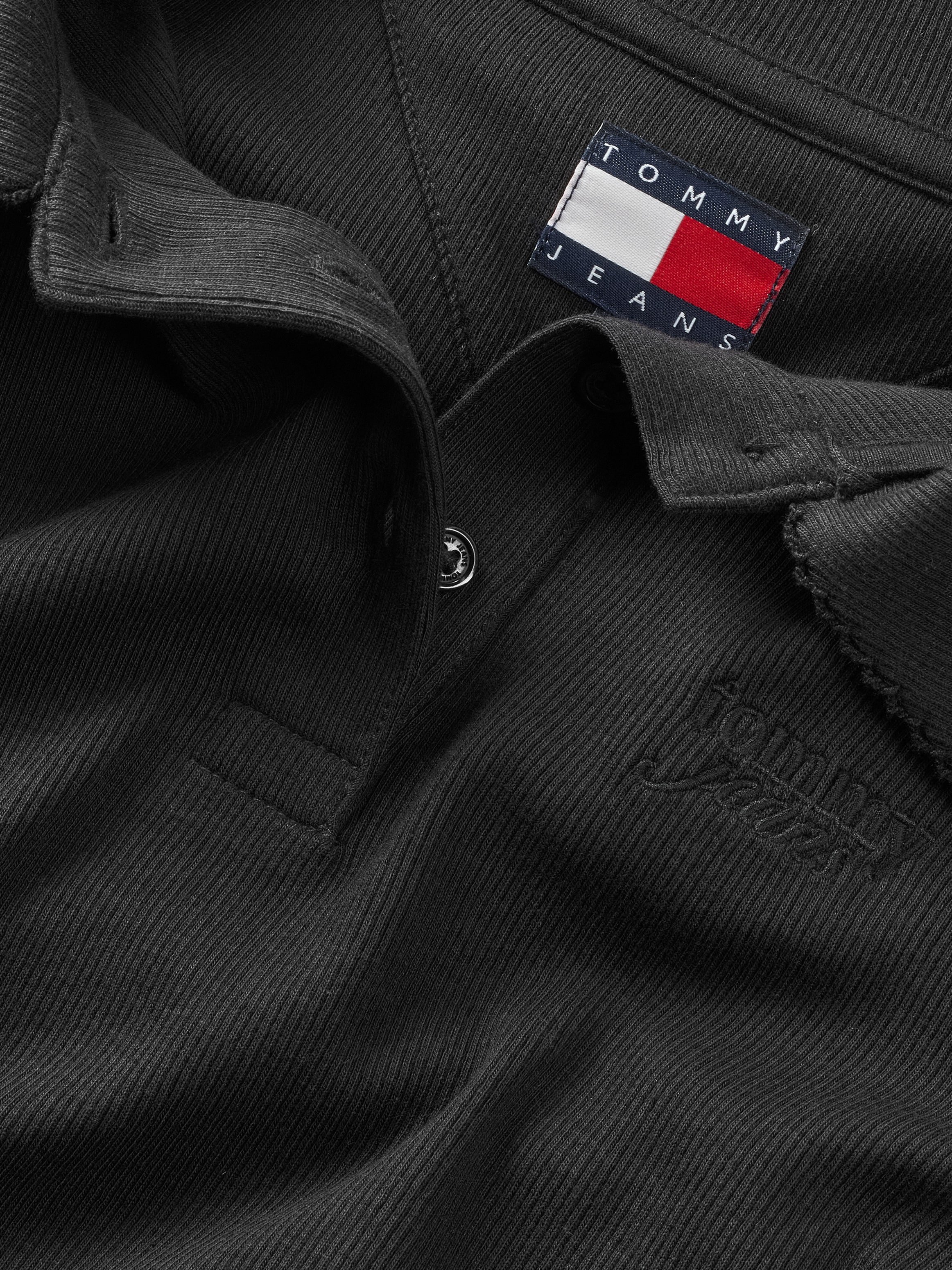 Tommy Jeans Polokleid »TJW LS SCALLOP RIB POLO DRESS«, in Mini-Länge