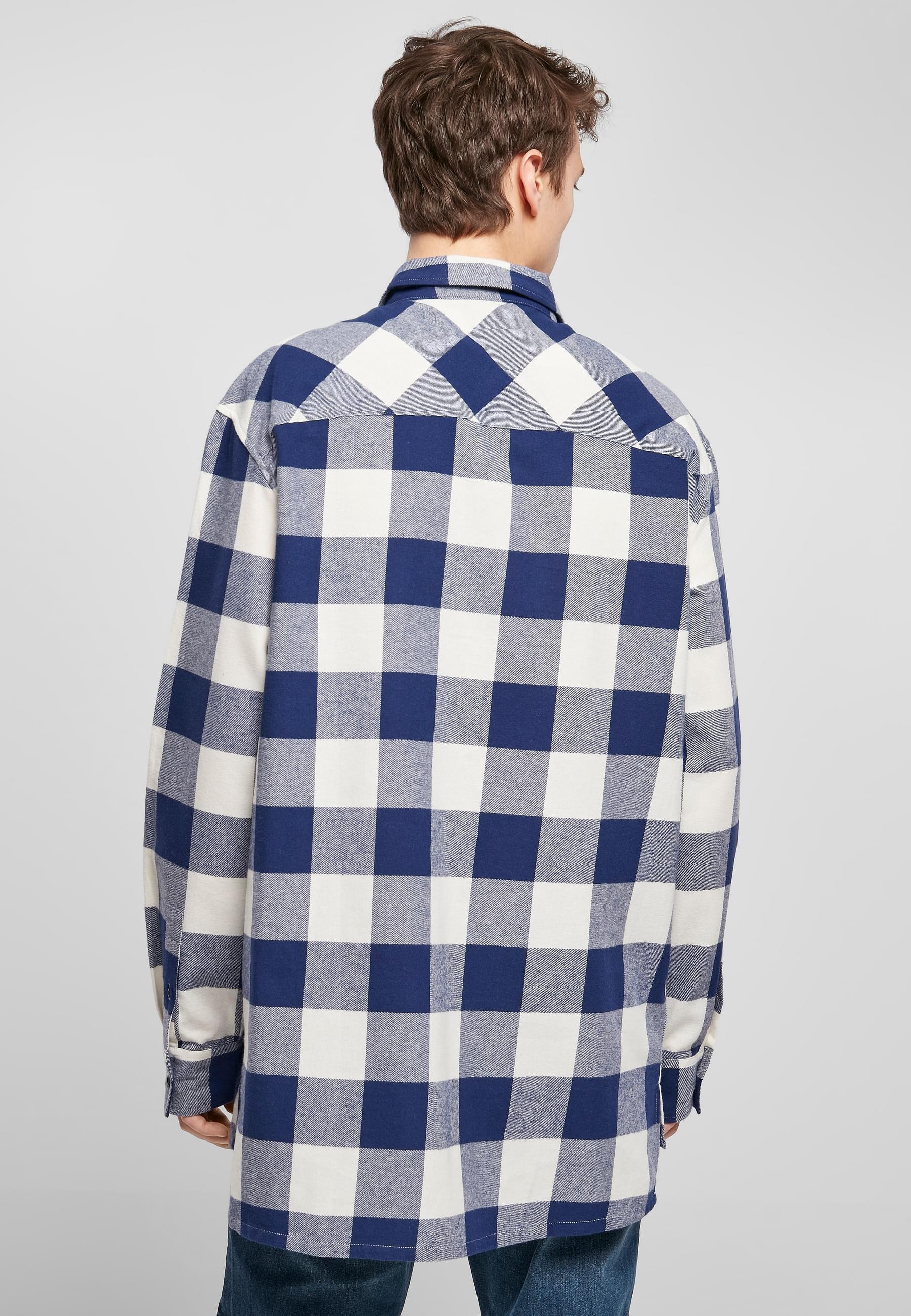 URBAN CLASSICS Langarmhemd »Urban Classics Herren Long Oversized Checked Shirt«, (1 tlg.)