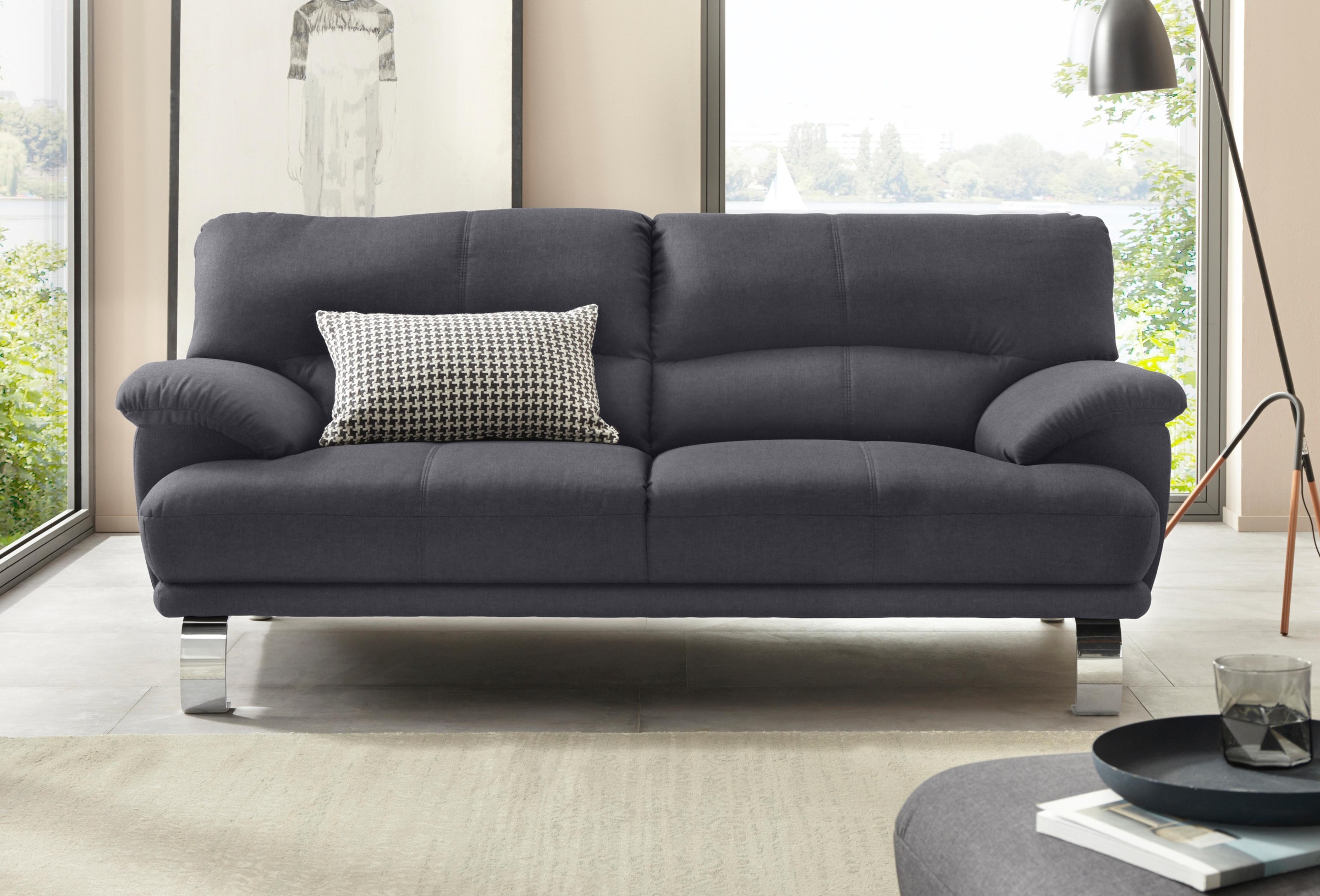 TRENDMANUFAKTUR 3-Sitzer »Cecilia II, mit italienischem Design, tollen Details«, mit tollem Sitzkomfort und Designfuß