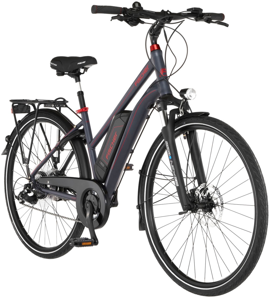 FISCHER Fahrrad E-Bike »VIATOR 1.0 Trapez 44«, 8 Gang, Shimano, Acera, Heckmotor 250 W, (mit Faltschloss), Pedelec