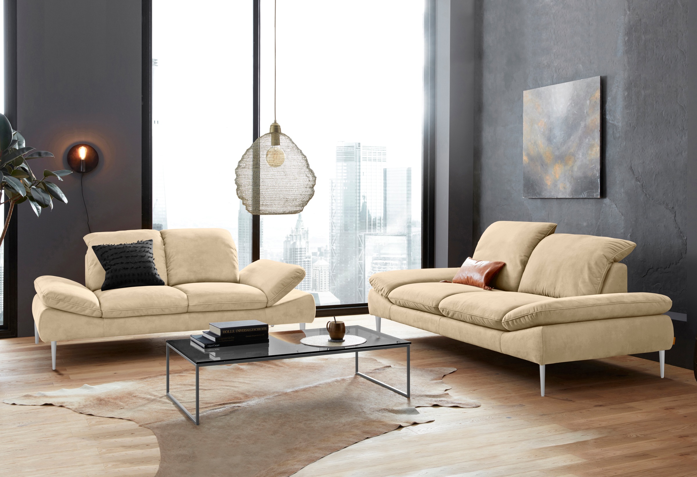 W.SCHILLIG 2,5-Sitzer »enjoy&MORE«, mit Sitztiefenverstellung, Füße Chrom glänzend, Breite 232 cm