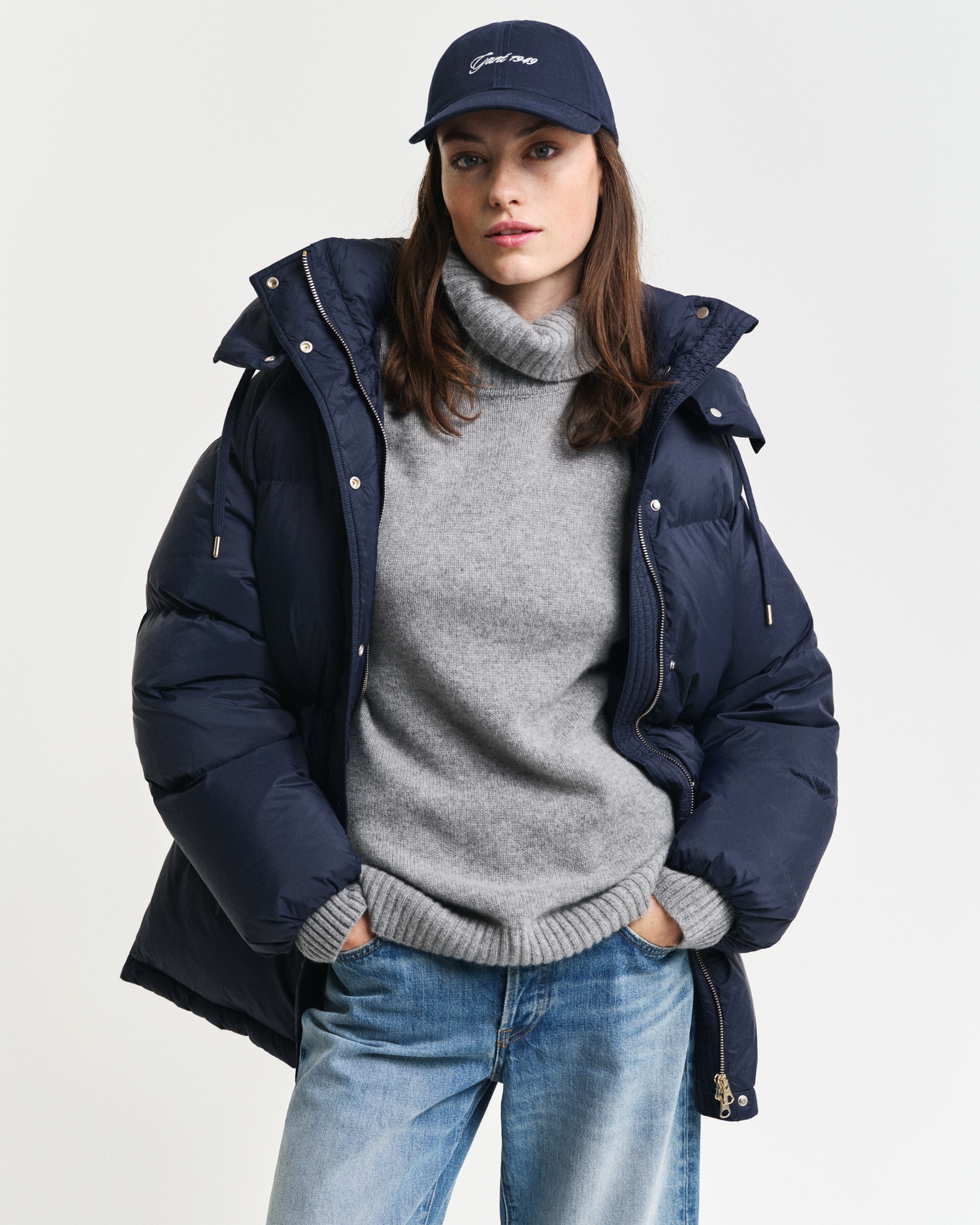 Gant Steppjacke "MID LENGTH DOWN JACKET", mit Kapuze, mit 2-Wege-Reißversch günstig online kaufen