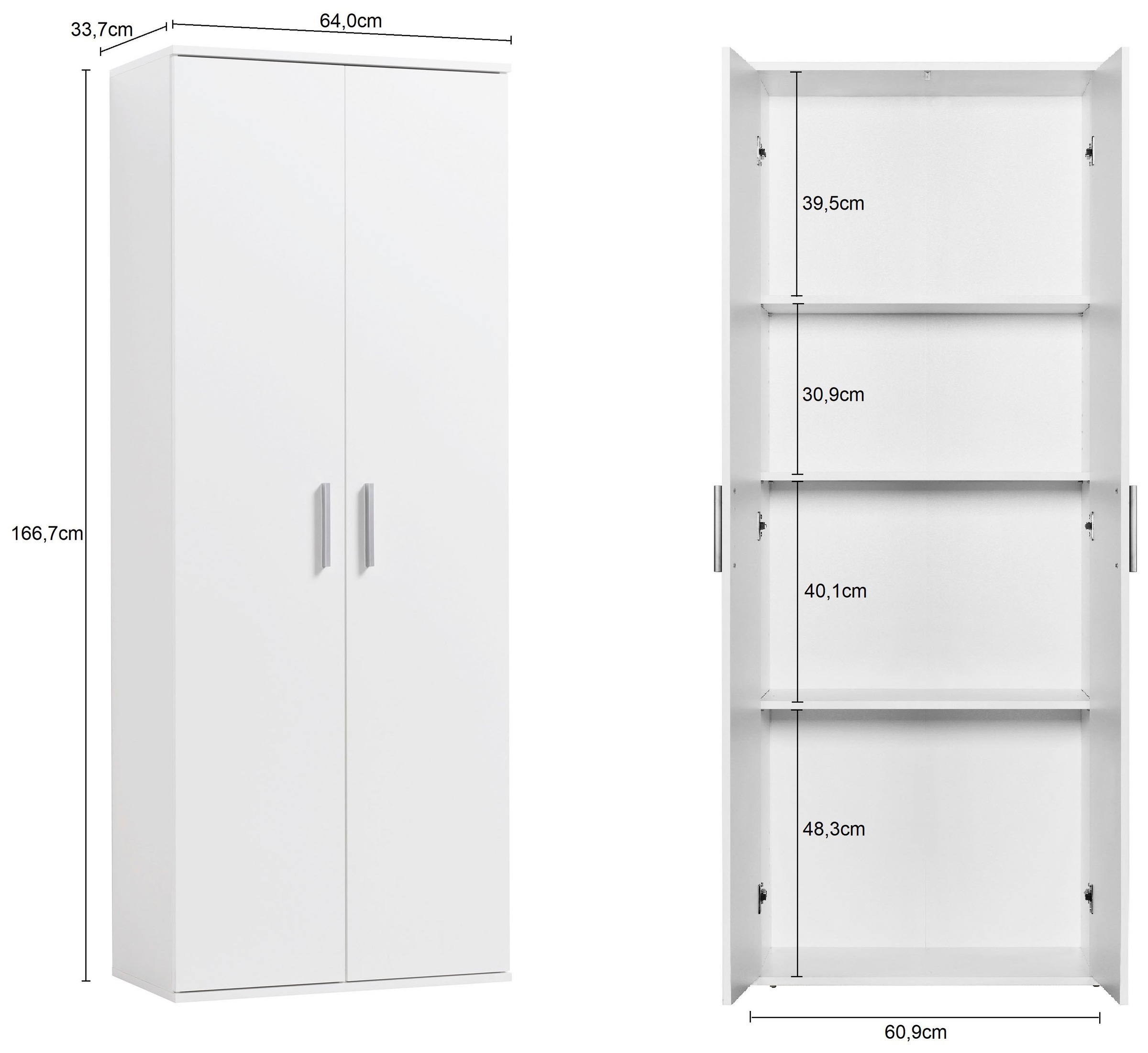 Procontour Mehrzweckschrank »Schrank Clara TOPSELLER!« OTTOs Choice,  Höhe 167cm, mit variabel verstellbaren Einlegeböden