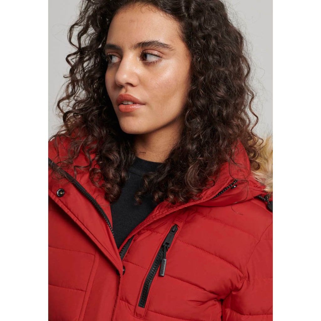 Superdry Steppjacke »FUJI HOODED MID LENGTH PUFFER«, mit Kapuze