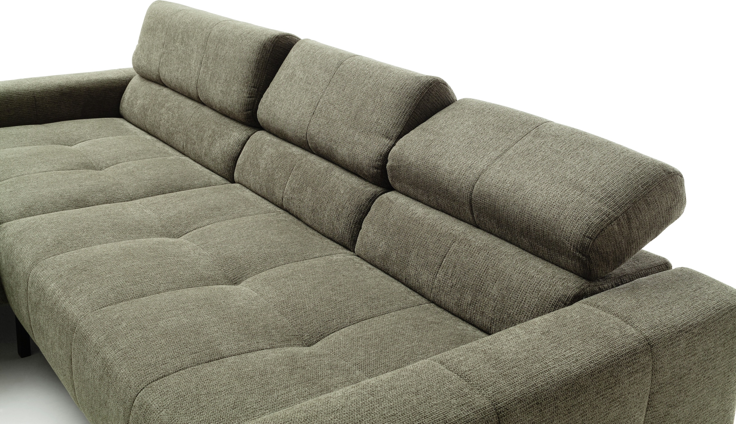 Home affaire Ecksofa »Claya Move, L-Form, Kopf- & Rückenverstellung, Breite 293 cm« Moderne Steppung, weicher Polsteraufbau & saugroboterfreundliche Höhe