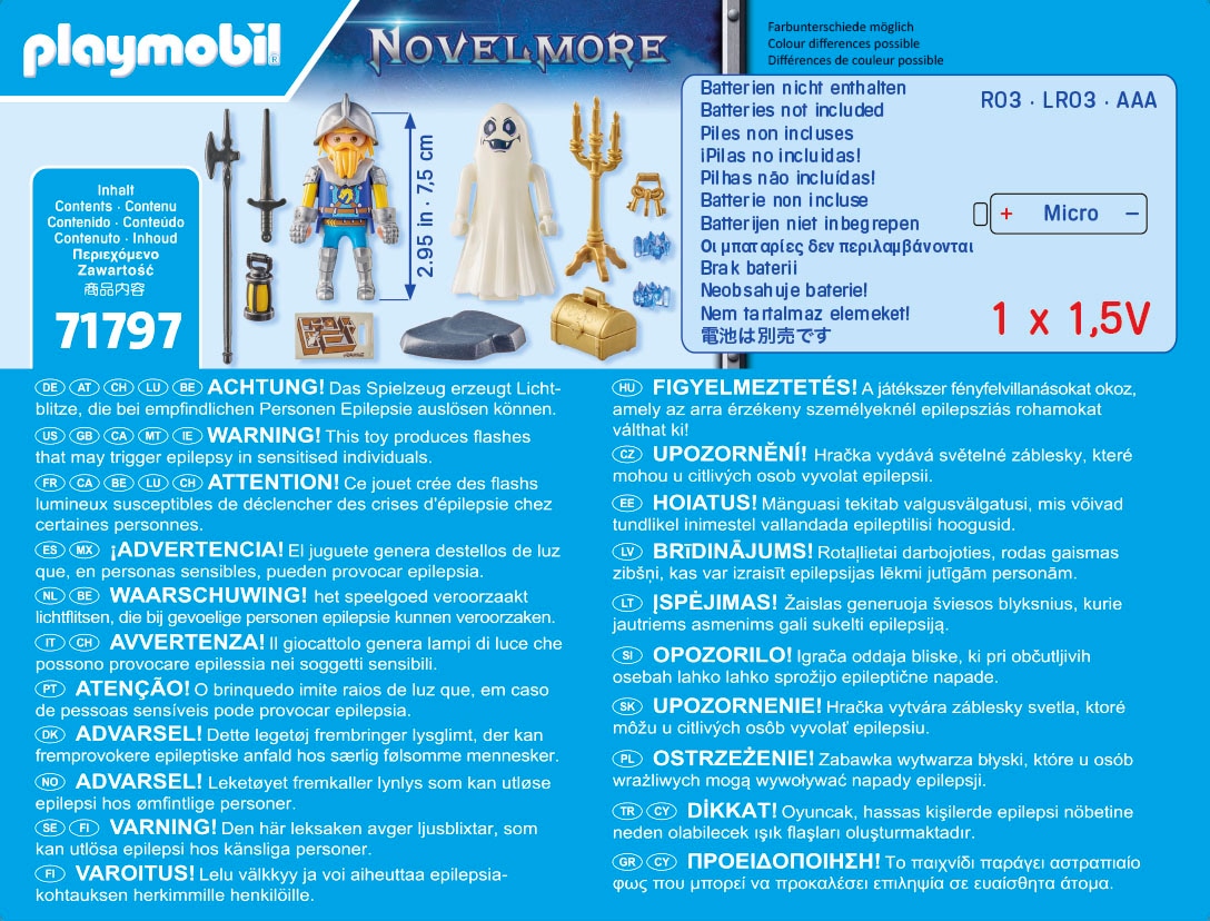 Playmobil® Konstruktions-Spielset »Schlossgespenst und Ritter (71797), Playmobil Novelmore«, (18 St.)