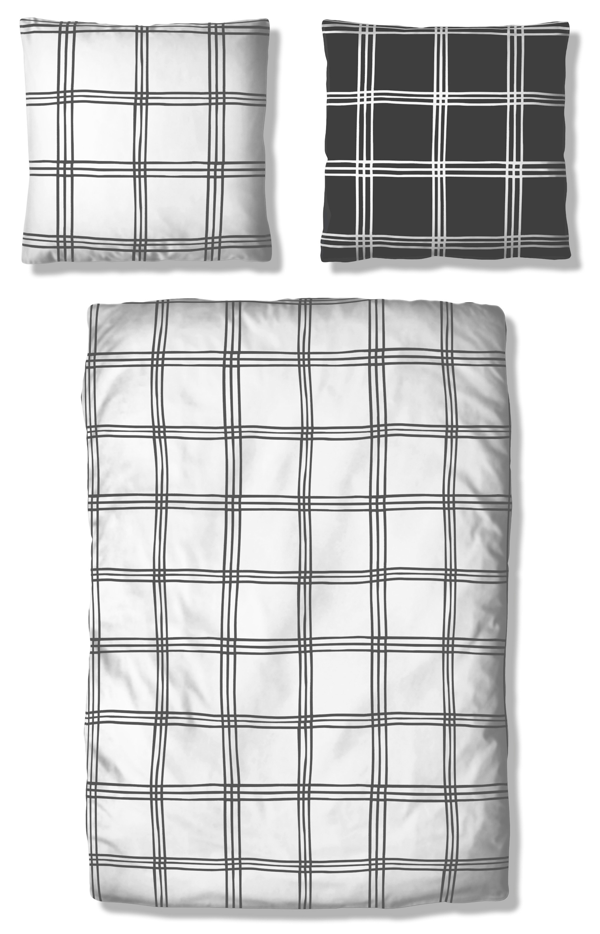 OTTO home Wendebettwäsche "Karo" 2 Stk. karierte Bettwäsche aus Baumwolle, günstig online kaufen