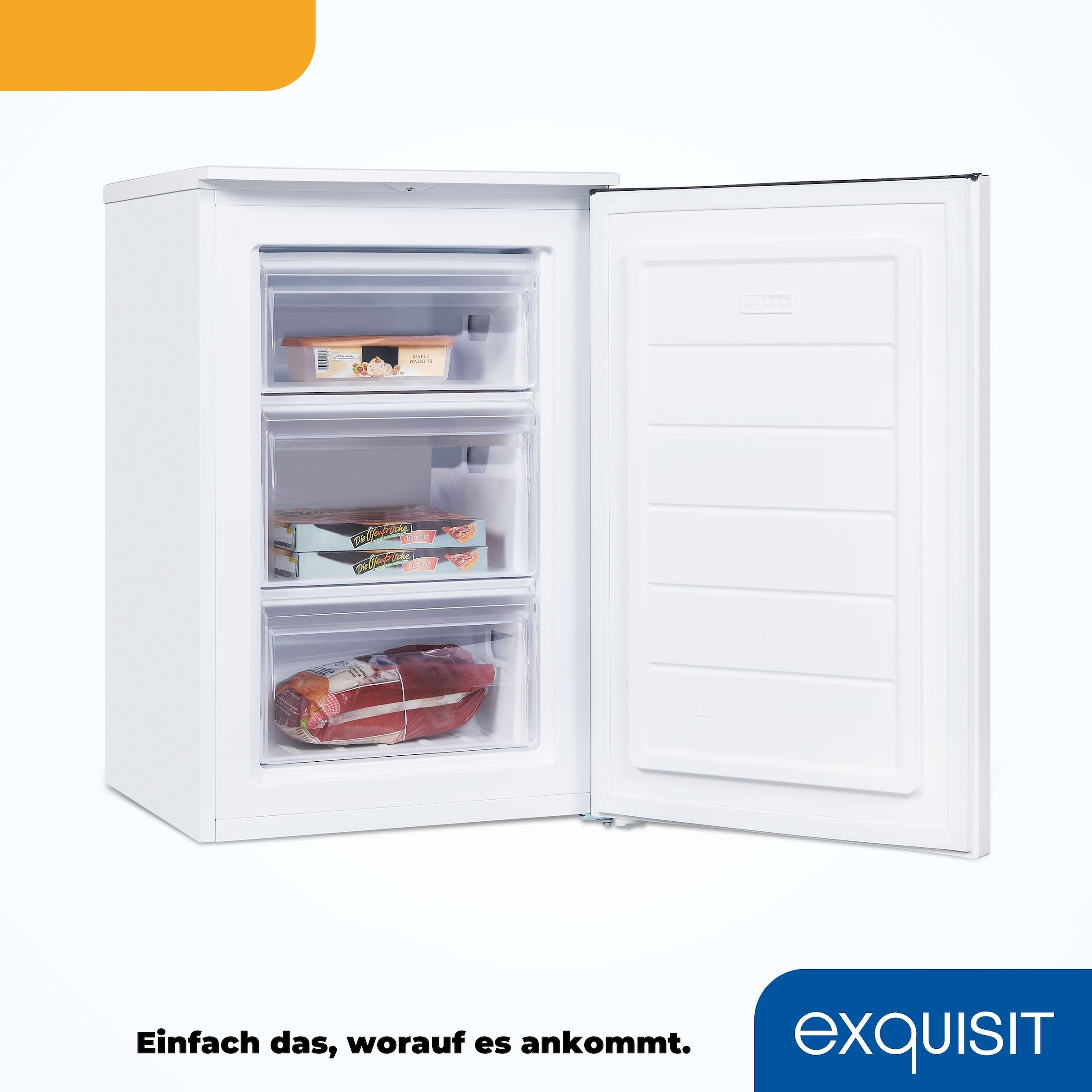 exquisit Gefrierschrank »GS81-040C weiss«, 85,5 cm hoch, 54,5 cm breit, energiesparend in Energieefizienz C, 87 Liter Nutzinhalt, 4 Sterne