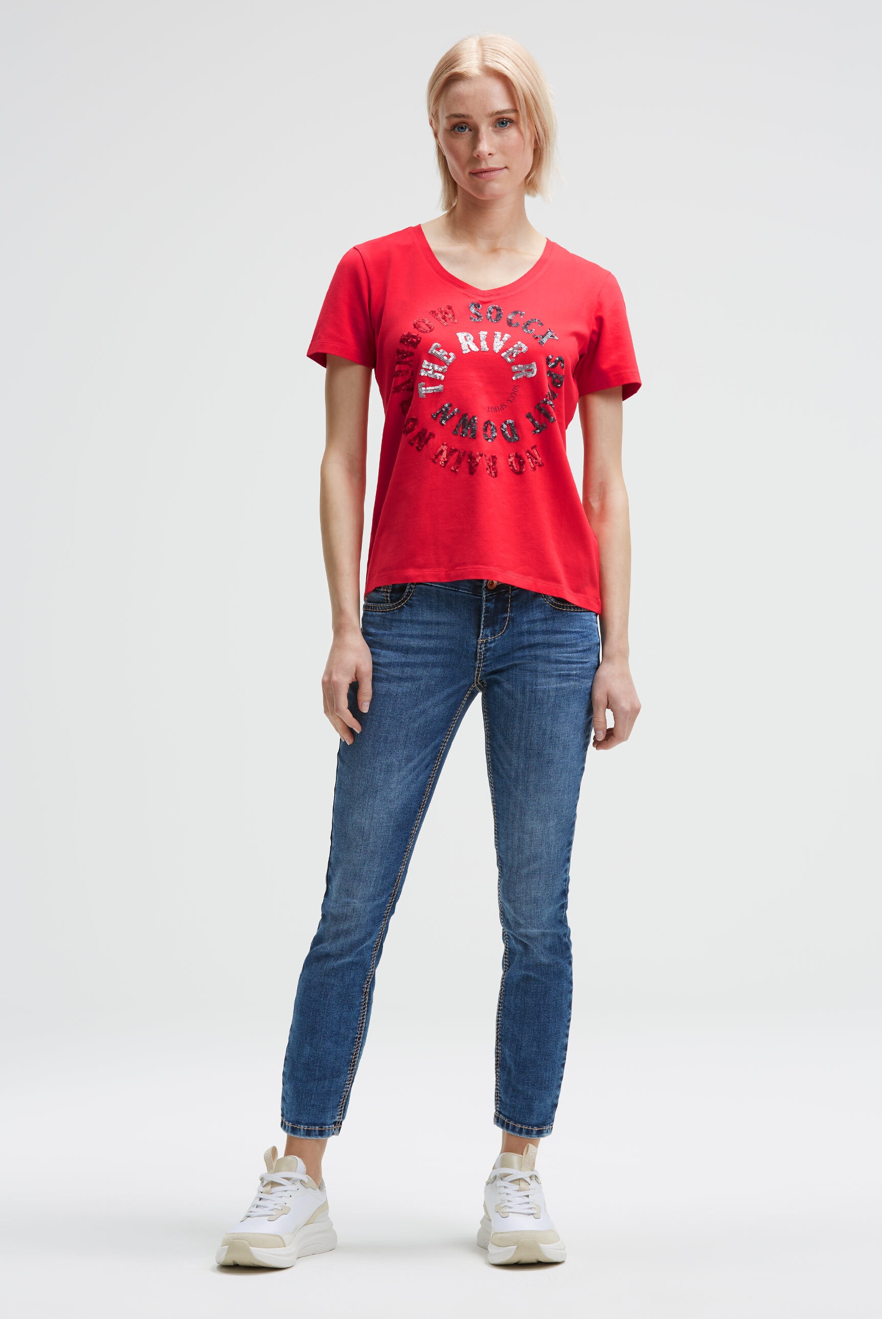 SOCCX V-Shirt mit Baumwolle